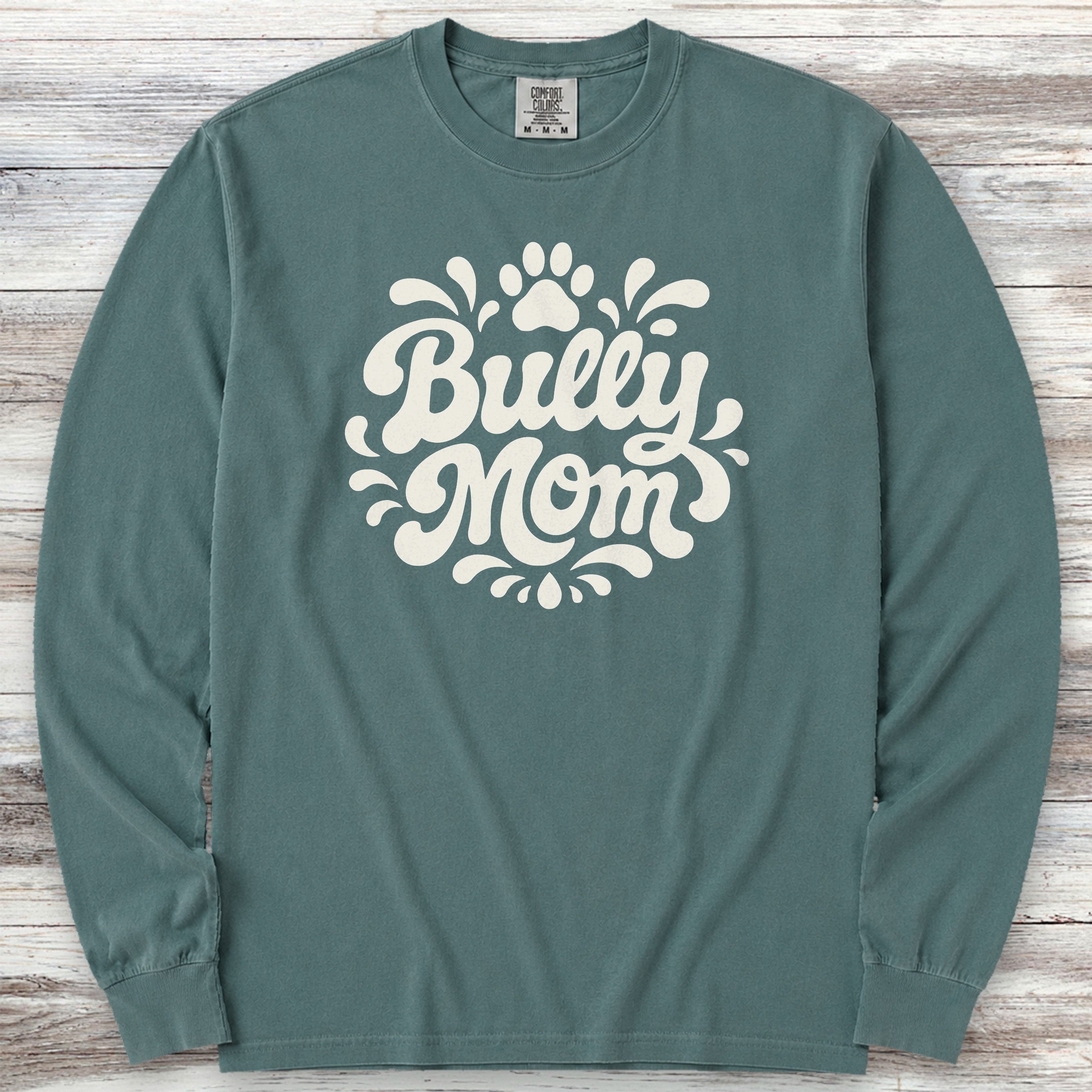 American Bully Groovy Mom Long Sleeve Tee - Blue Spruce