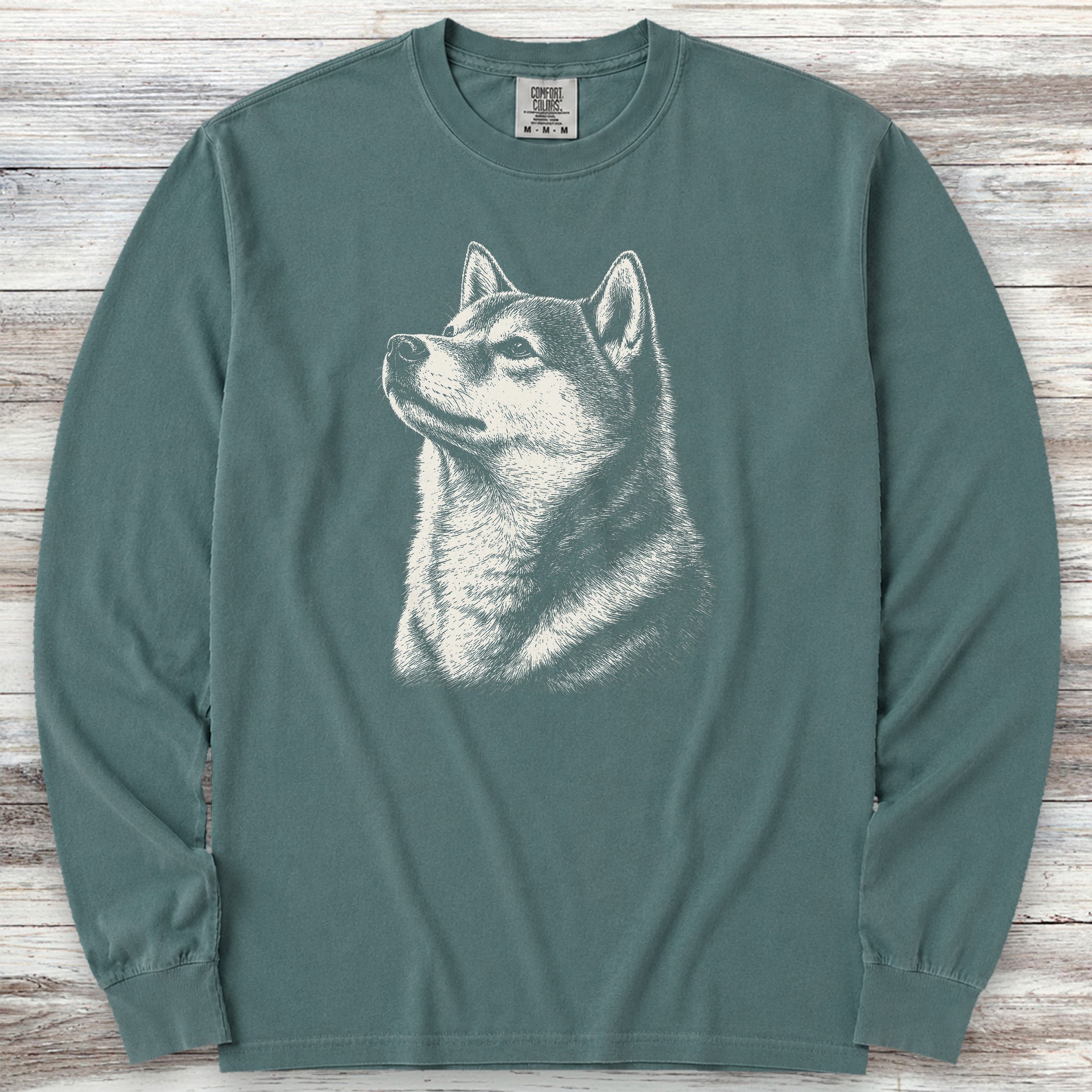 Shiba Inu Loyalty Long Sleeve Tee - Blue Spruce