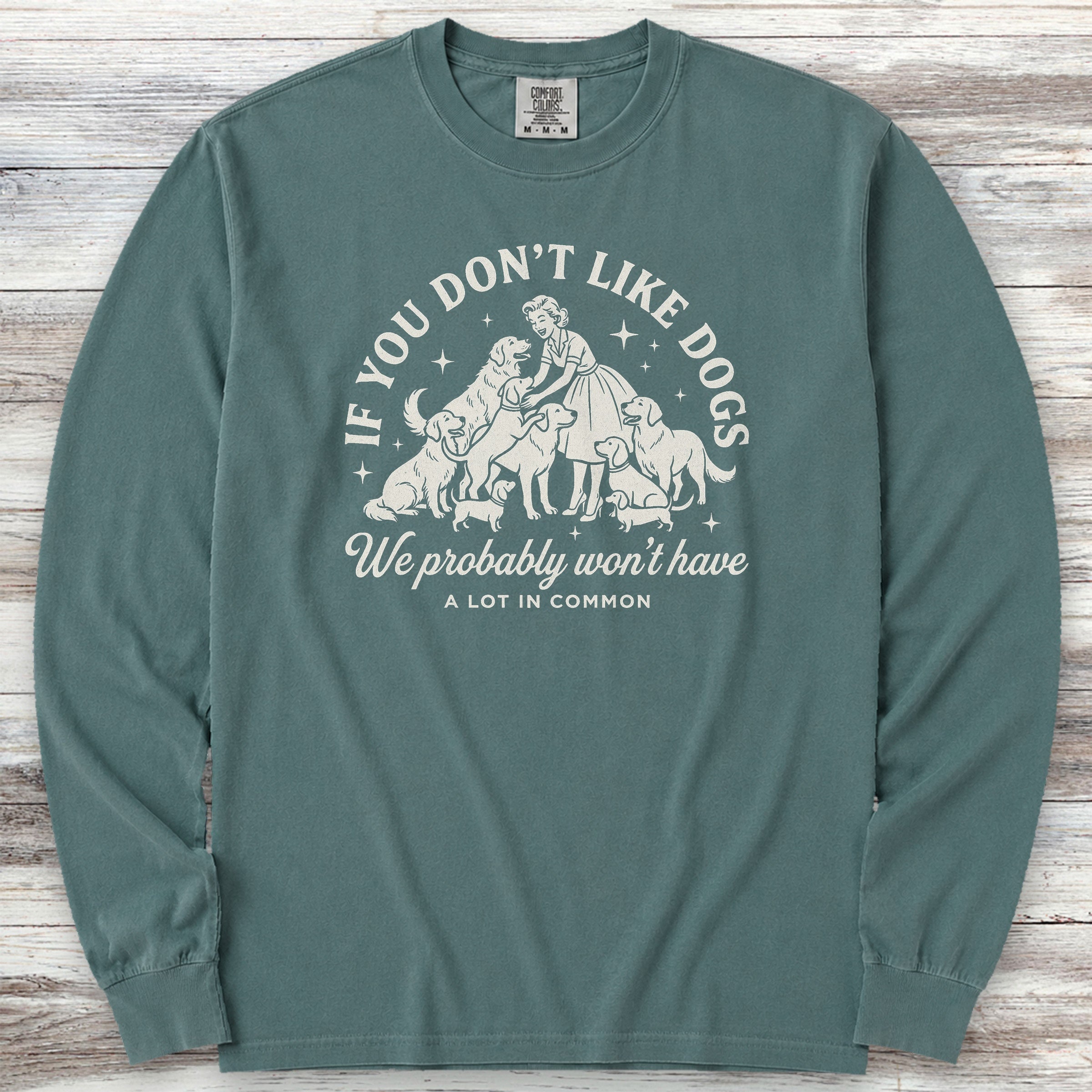 Must Like Dogs Long Sleeve Tee - Blue Spruce