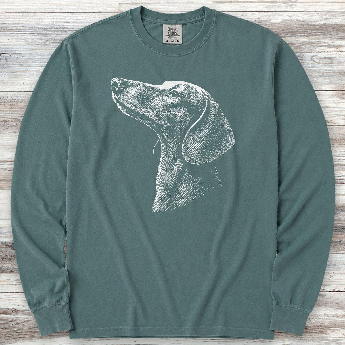 Dachshund Loyalty Long Sleeve Tee - Blue Spruce