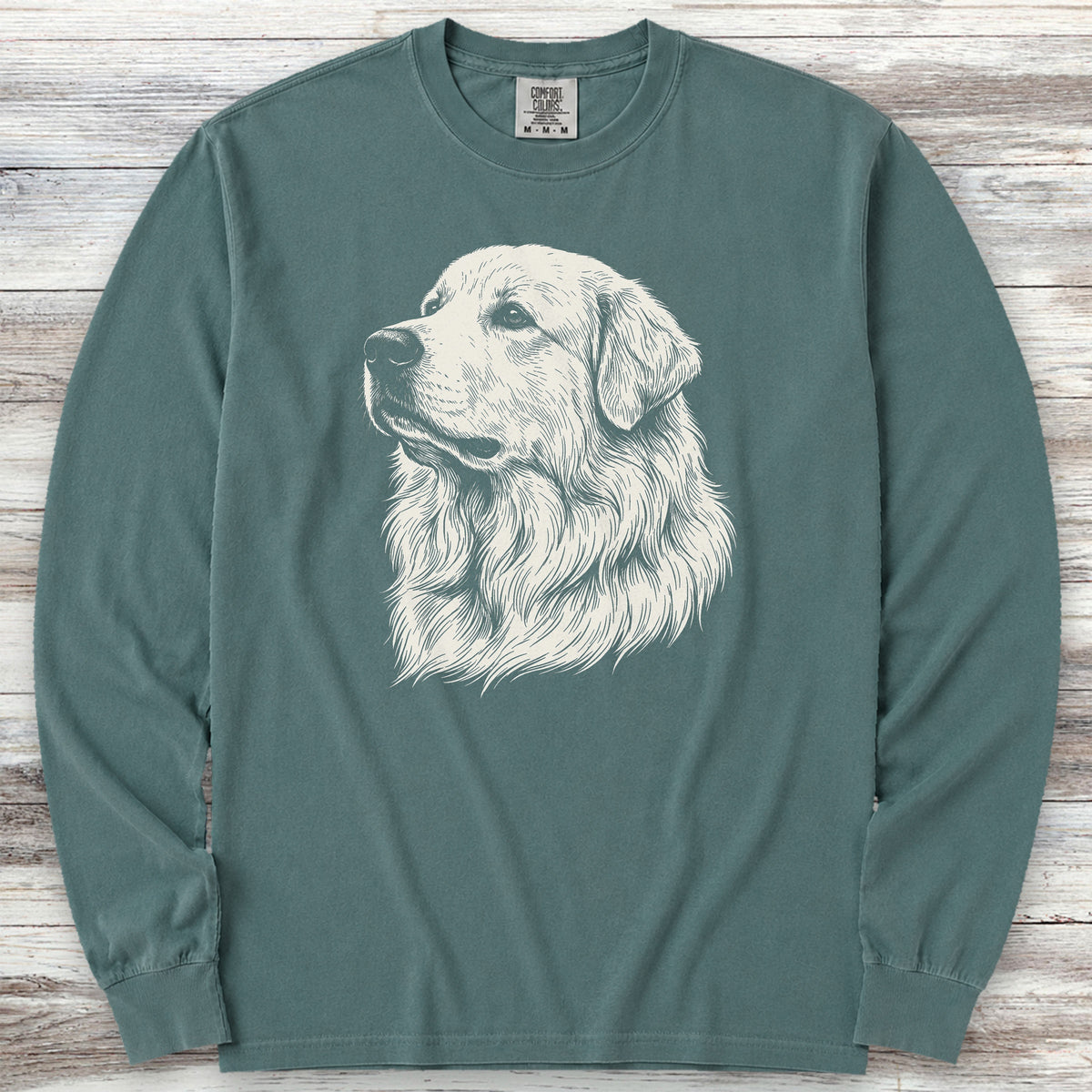 Great Pyrenees Loyalty Long Sleeve Tee - Blue Spruce