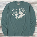 Corgi Heart Bond Long Sleeve Tee - Blue Spruce