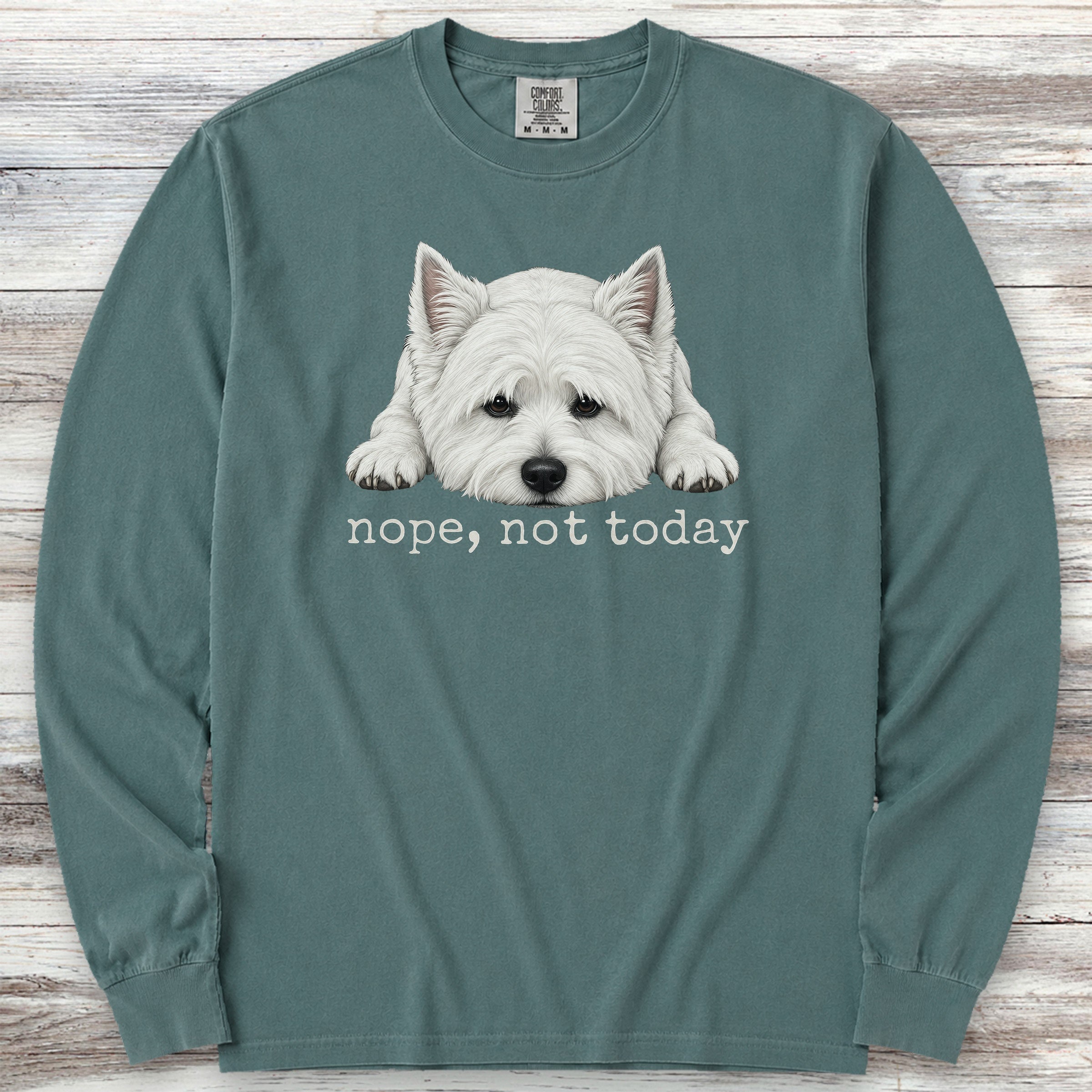 West Highland Nope Long Sleeve Tee - Blue Spruce