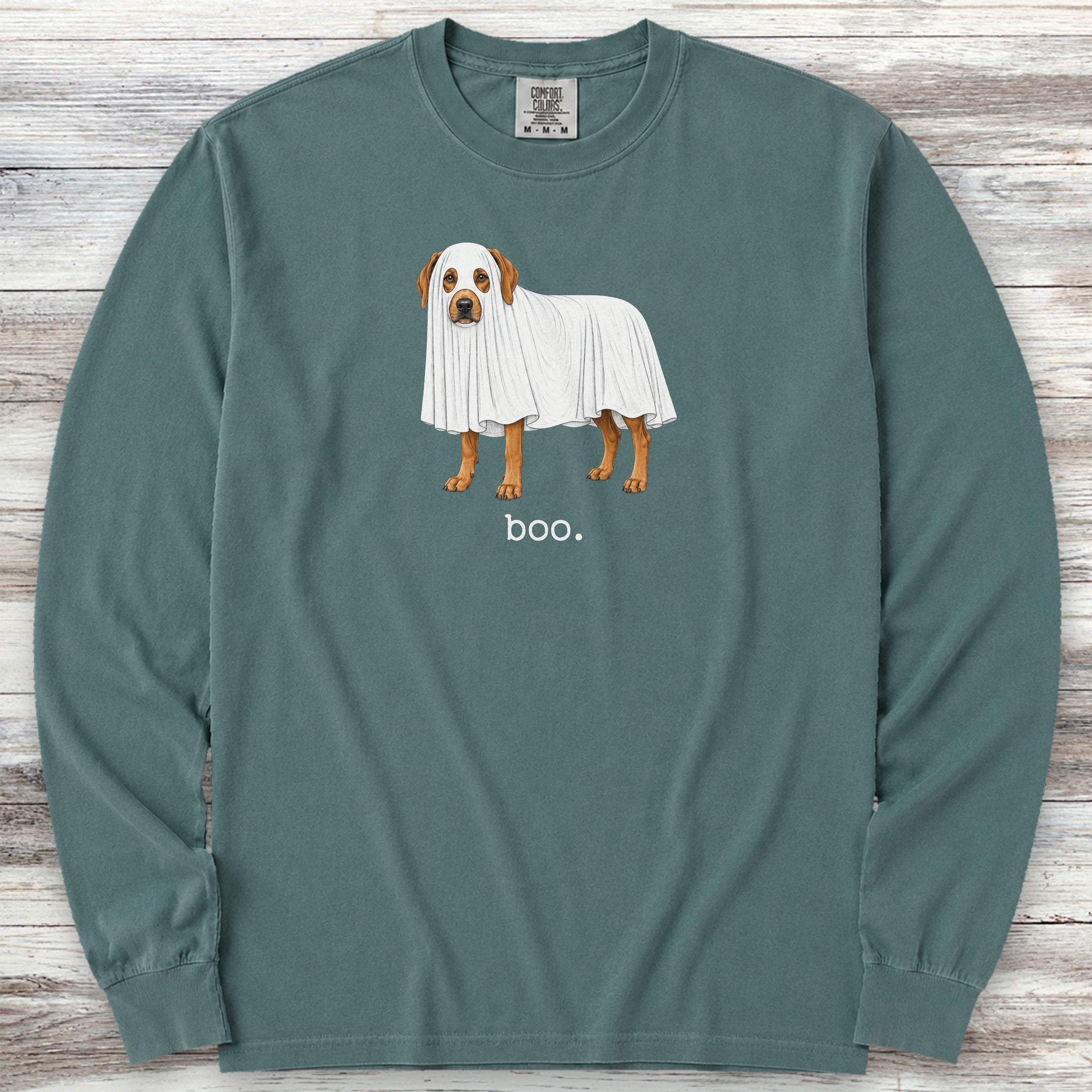 Rhodesian Ridgeback Boo Long Sleeve Tee - Blue Spruce