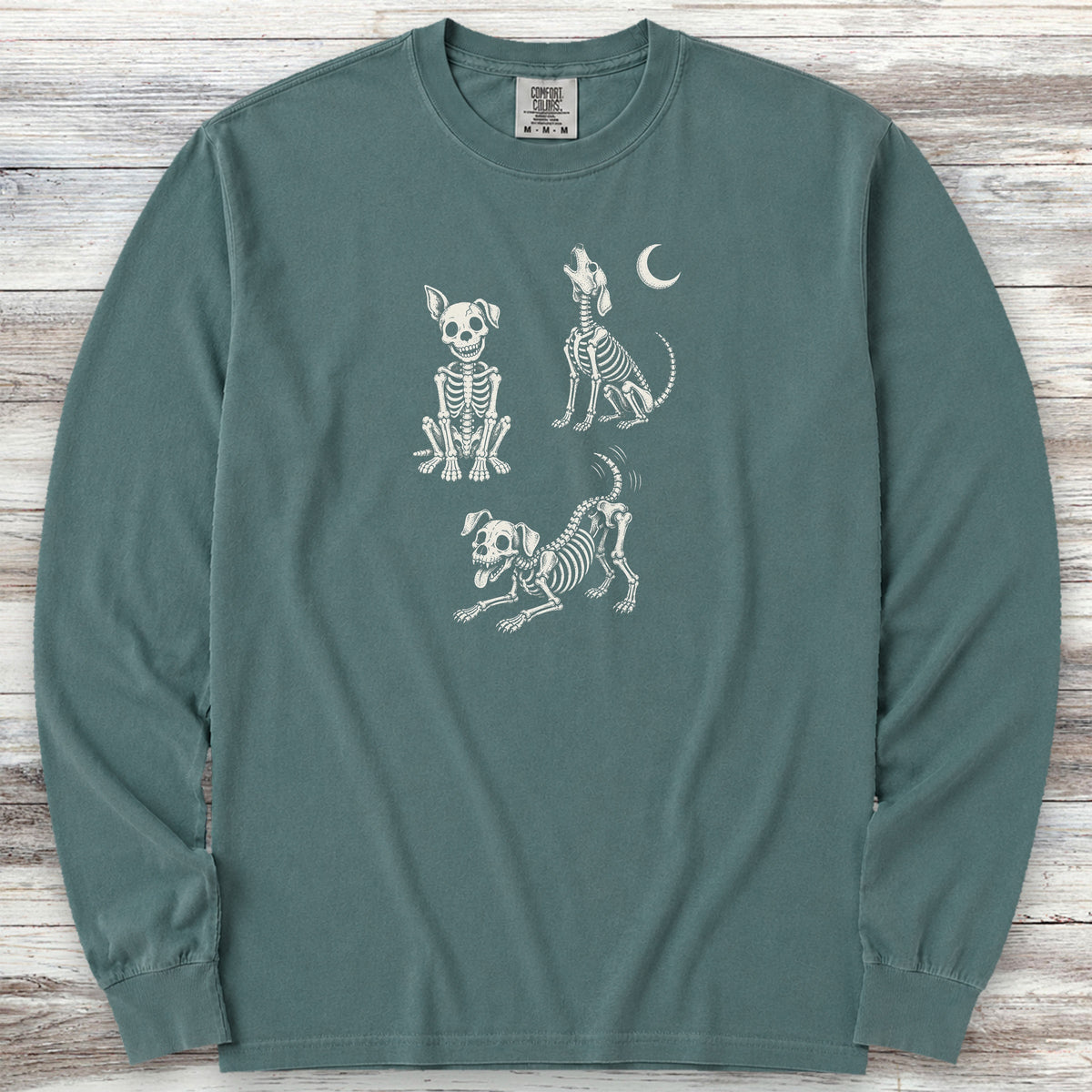 Skelly Dog Long Sleeve Tee - Blue Spruce