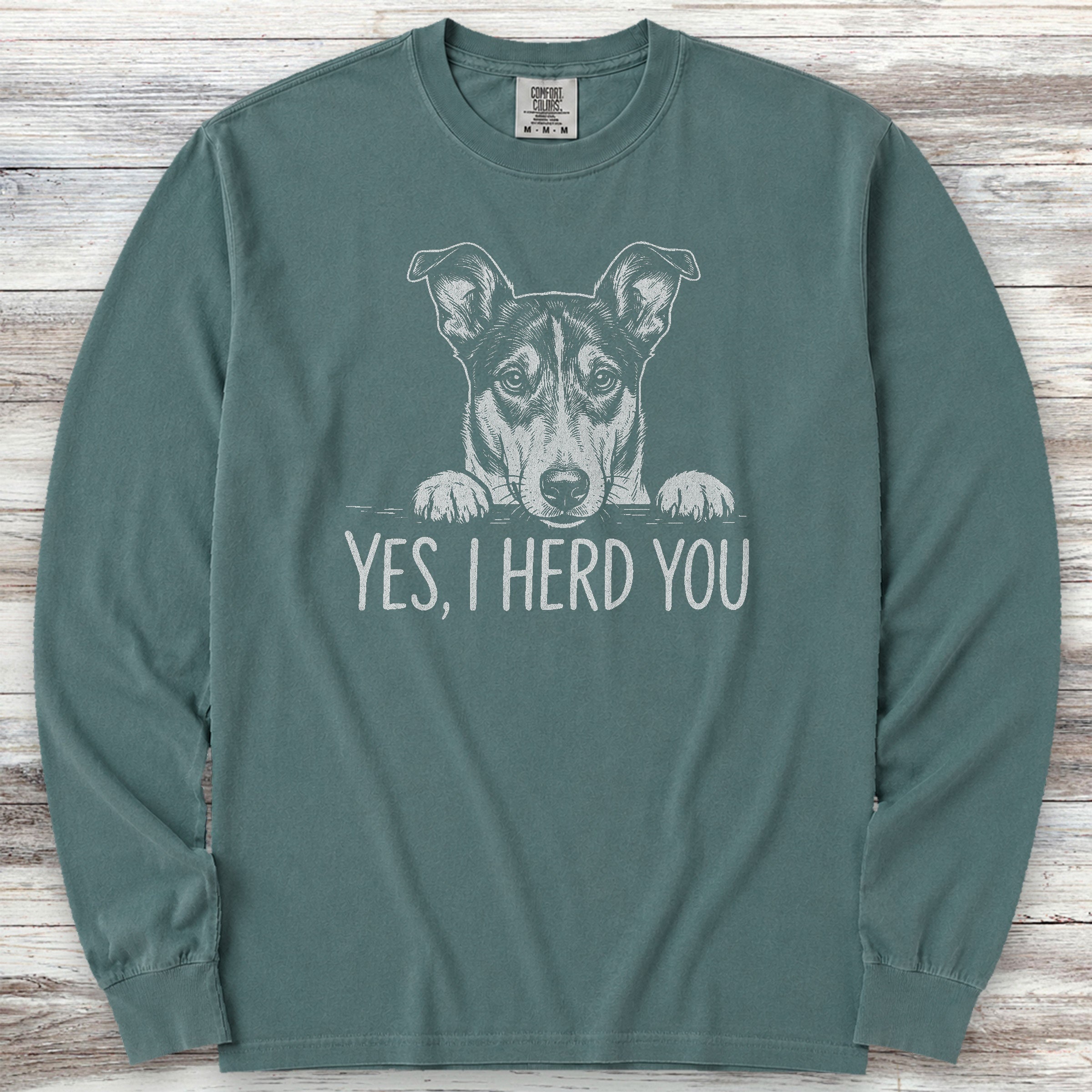 Smooth Collie Herd You Long Sleeve Tee - Blue Spruce