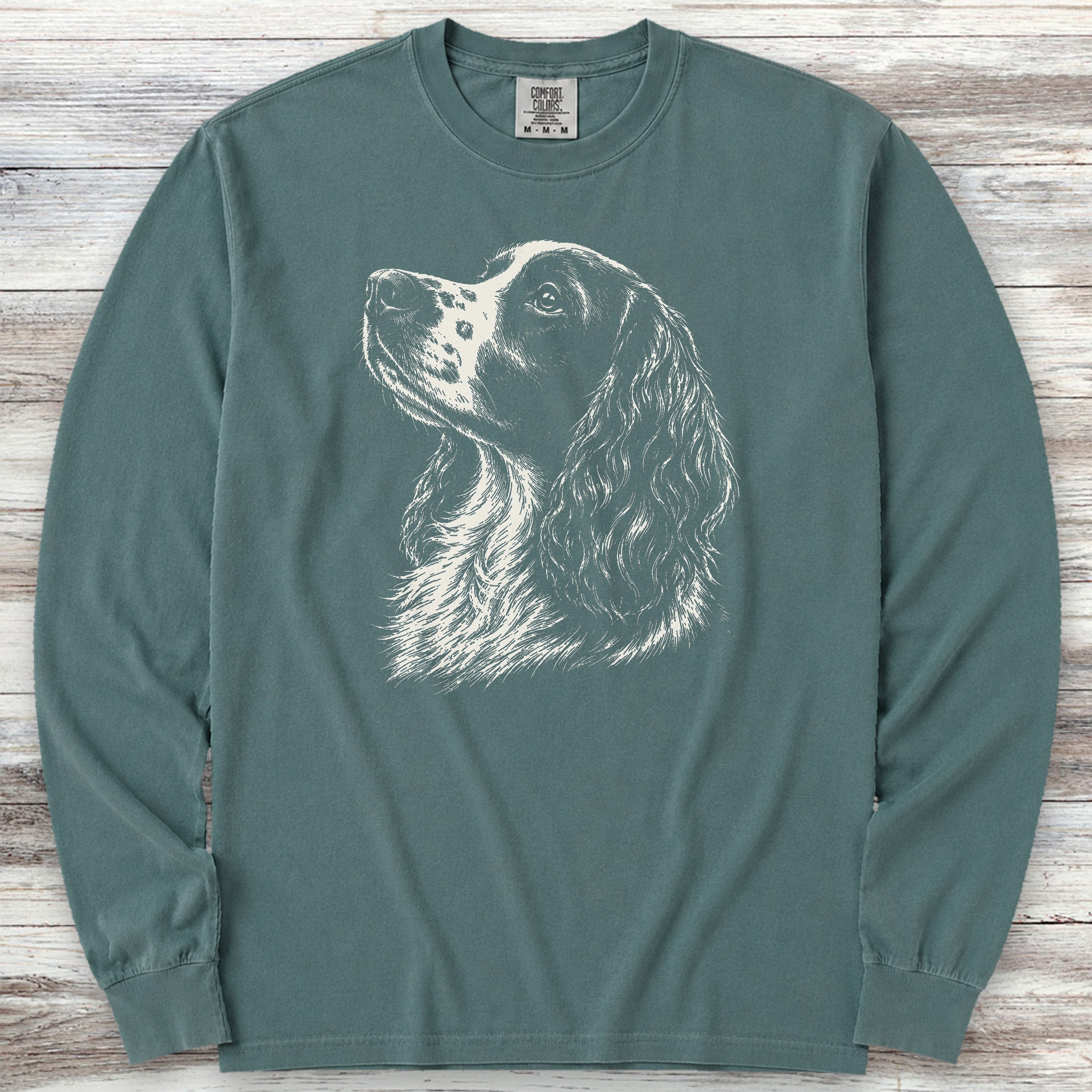 English Springer Spaniel Loyalty Long Sleeve Tee - Blue Spruce