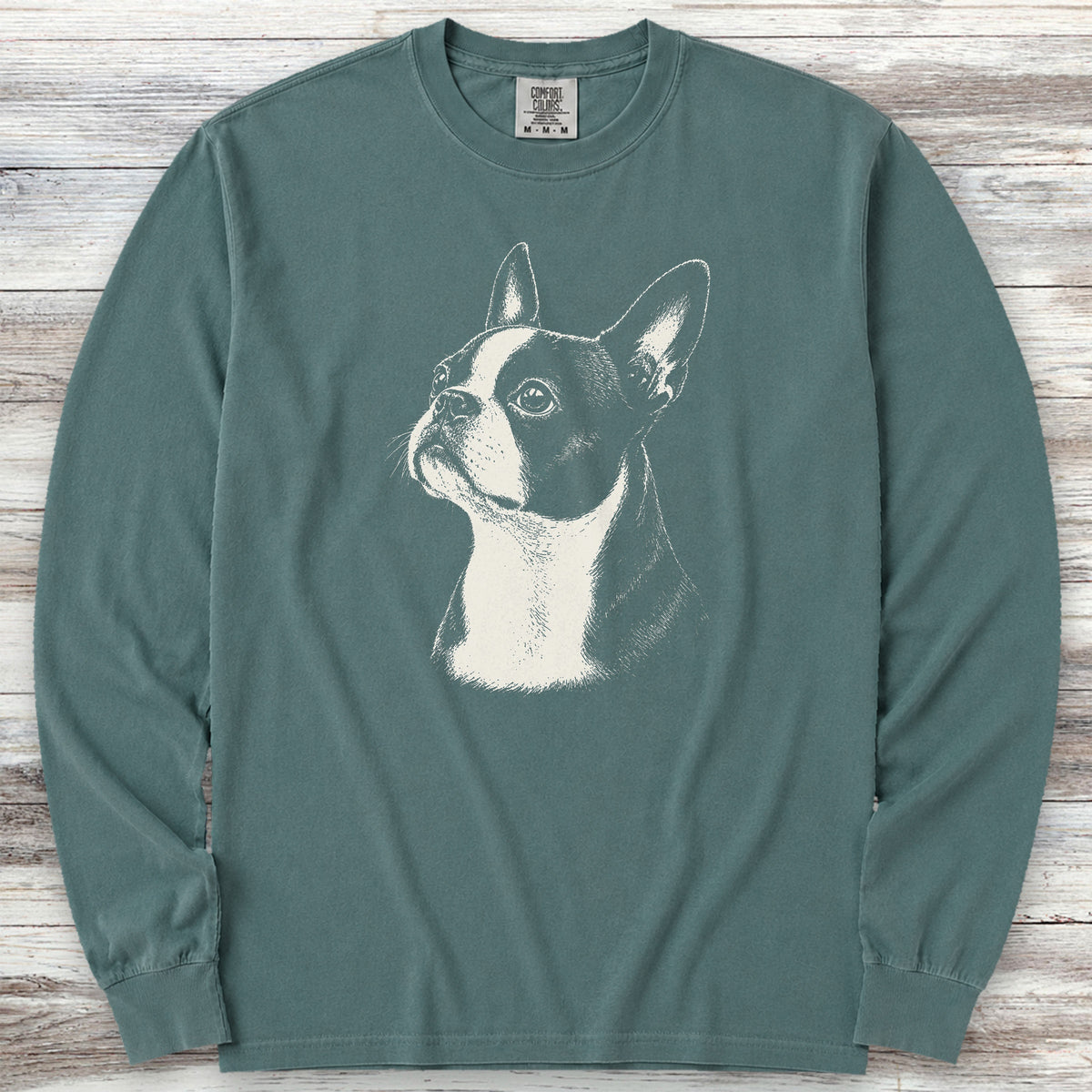 Boston Terrier Loyalty Long Sleeve Tee - Blue Spruce