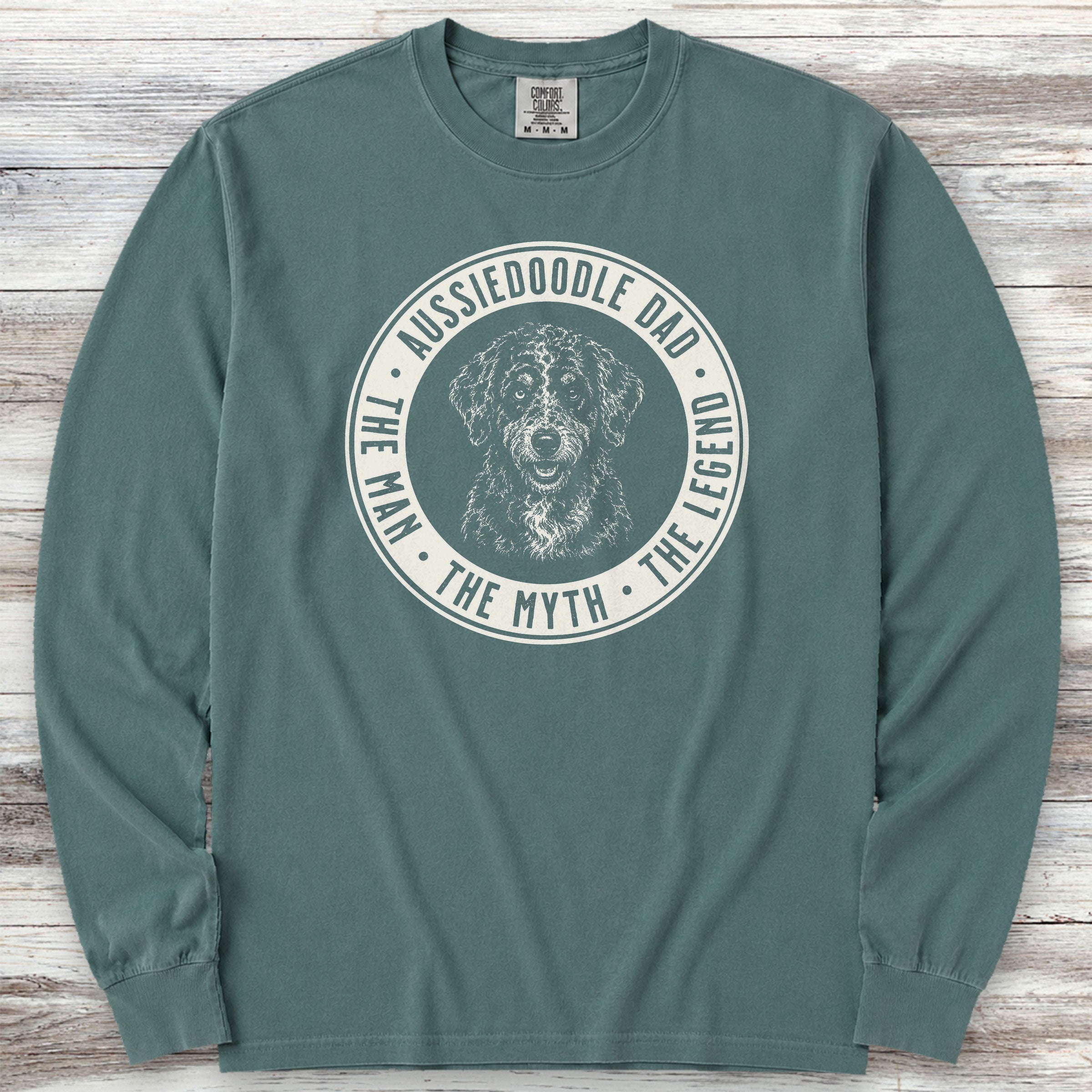 Aussiedoodle Dad Legend Long Sleeve Tee - Blue Spruce