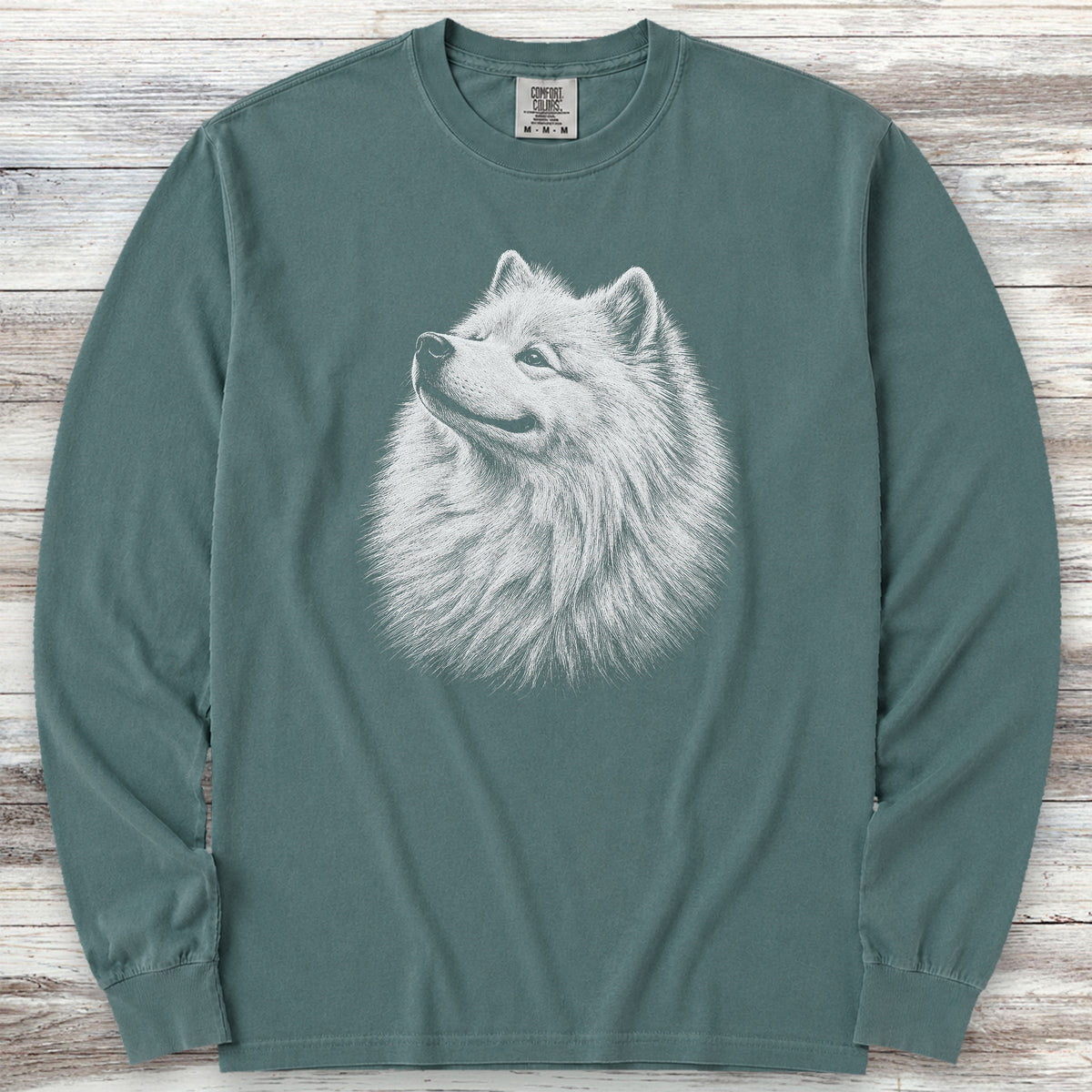Samoyed Loyalty Long Sleeve Tee - Blue Spruce