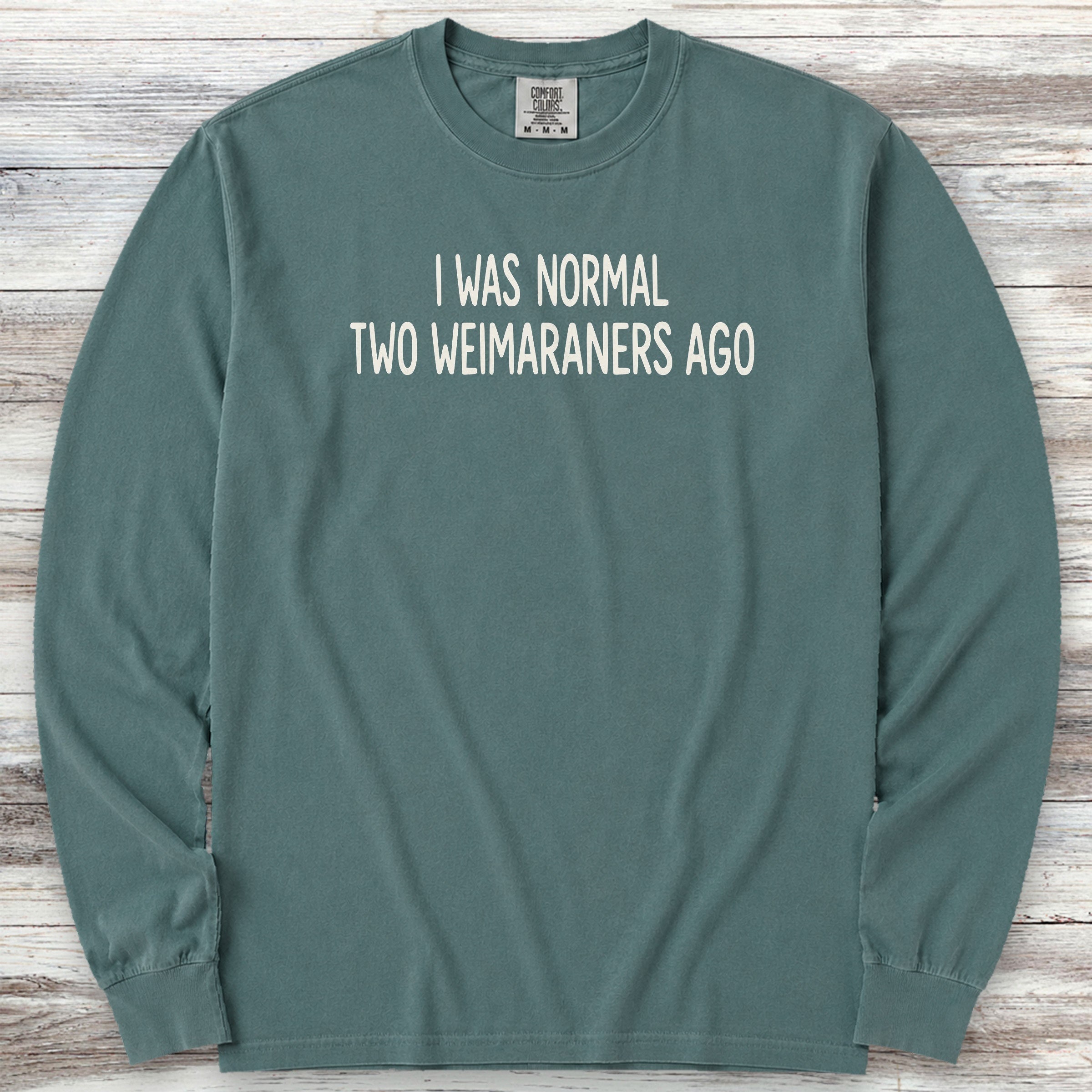 Weimaraner Normal Long Sleeve Tee - Blue Spruce