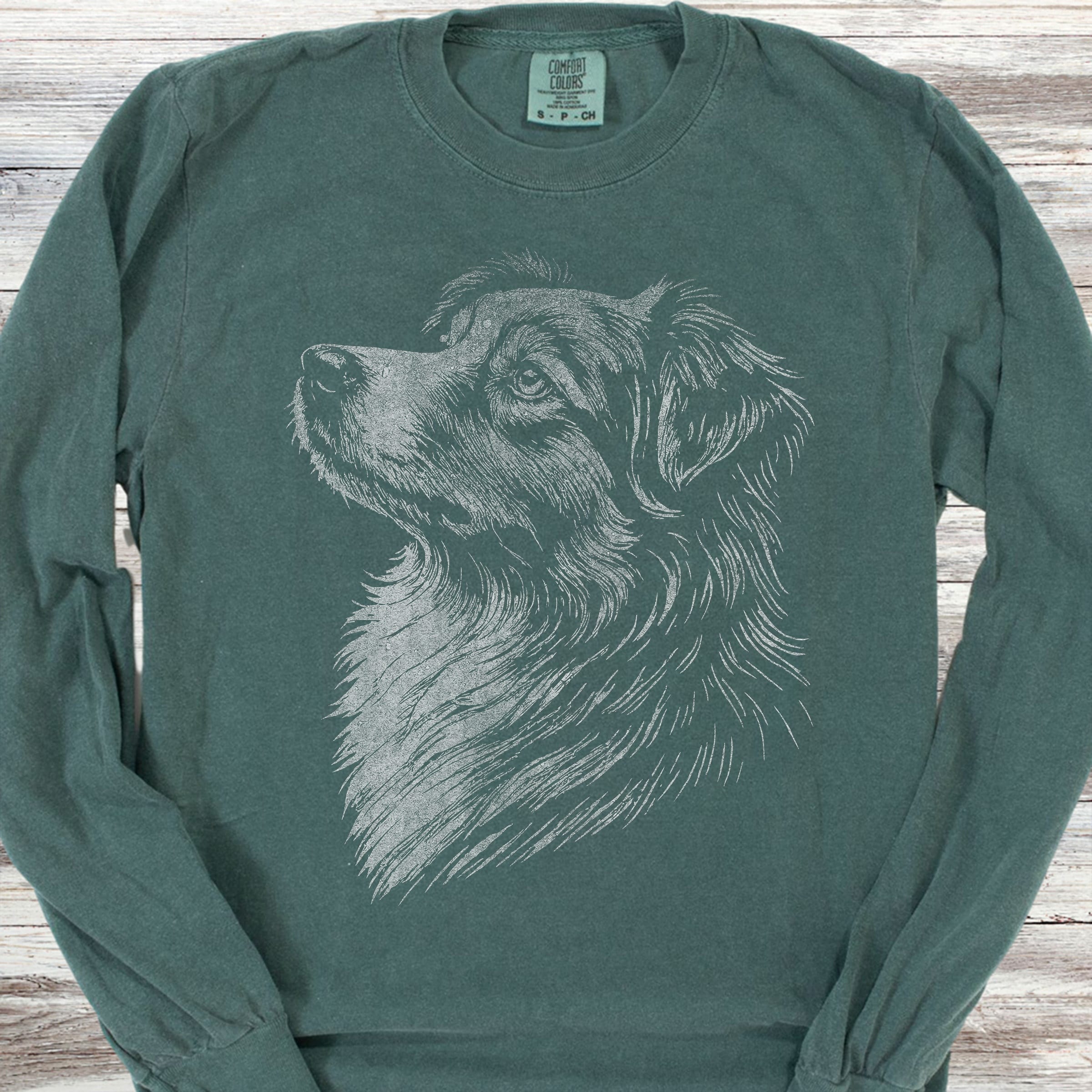Australian Shepherd Loyalty Long Sleeve Tee - Blue Spruce