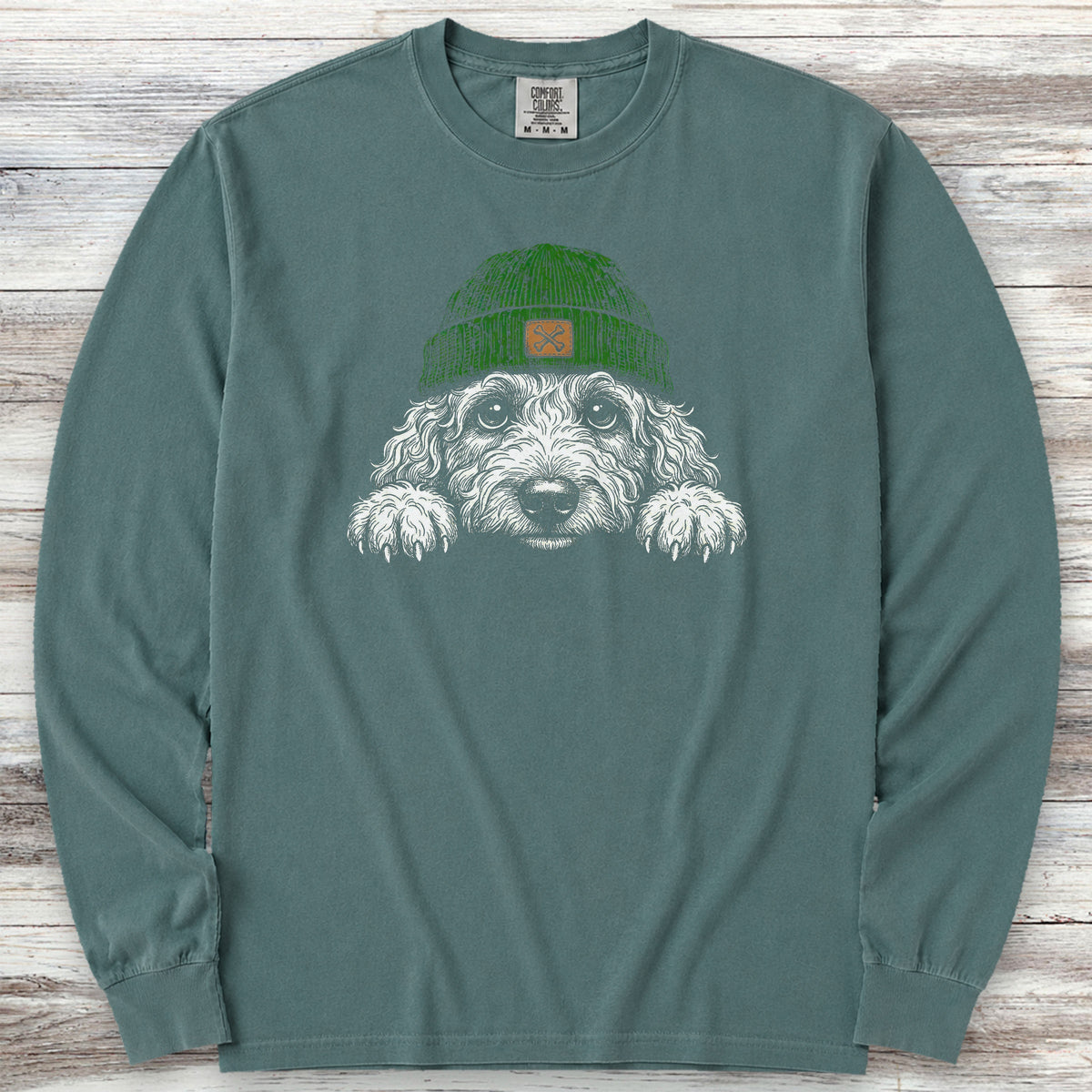 Doodle Peek-A-Doo Long Sleeve Tee - Blue Spruce