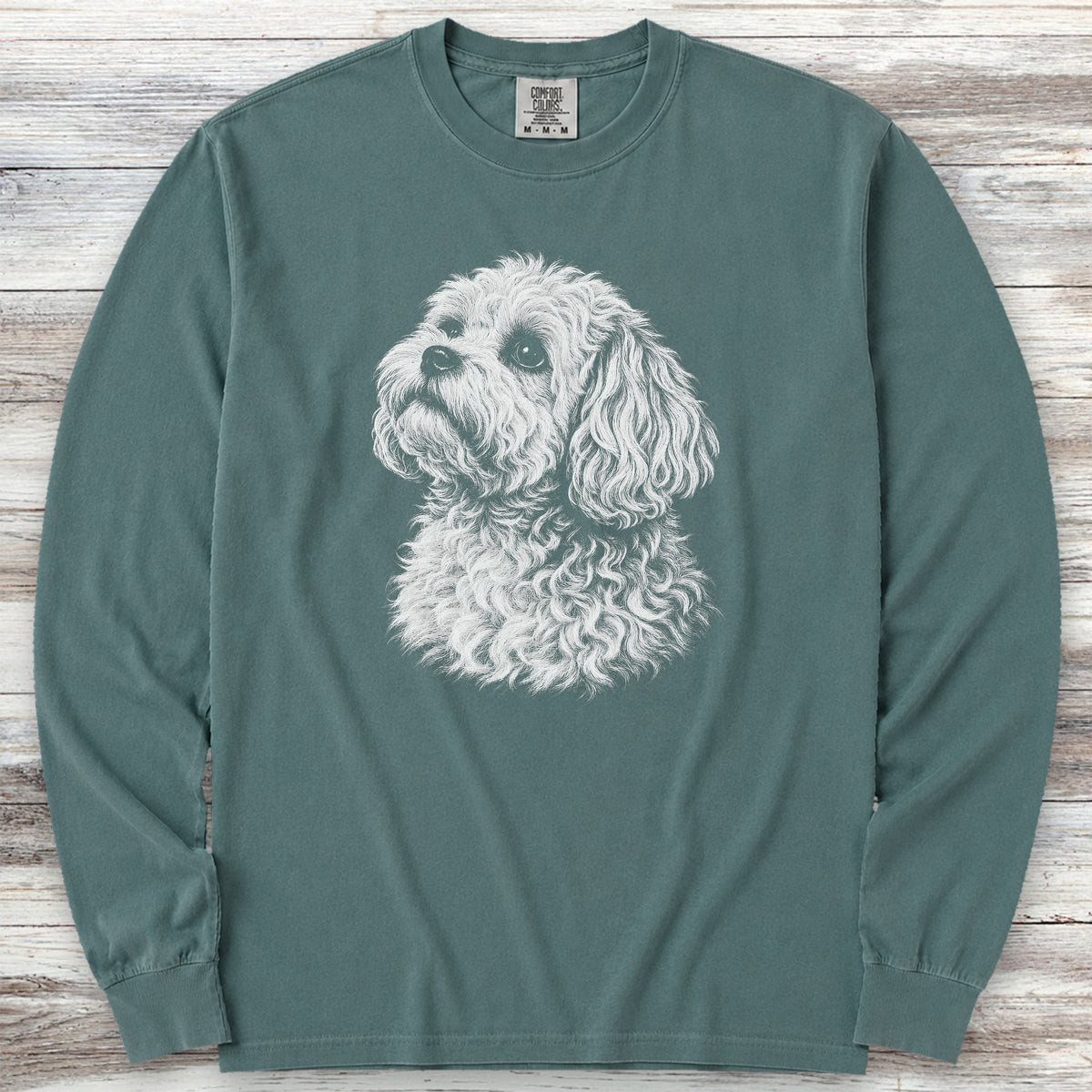 Maltipoo Loyalty Long Sleeve Tee - Blue Spruce