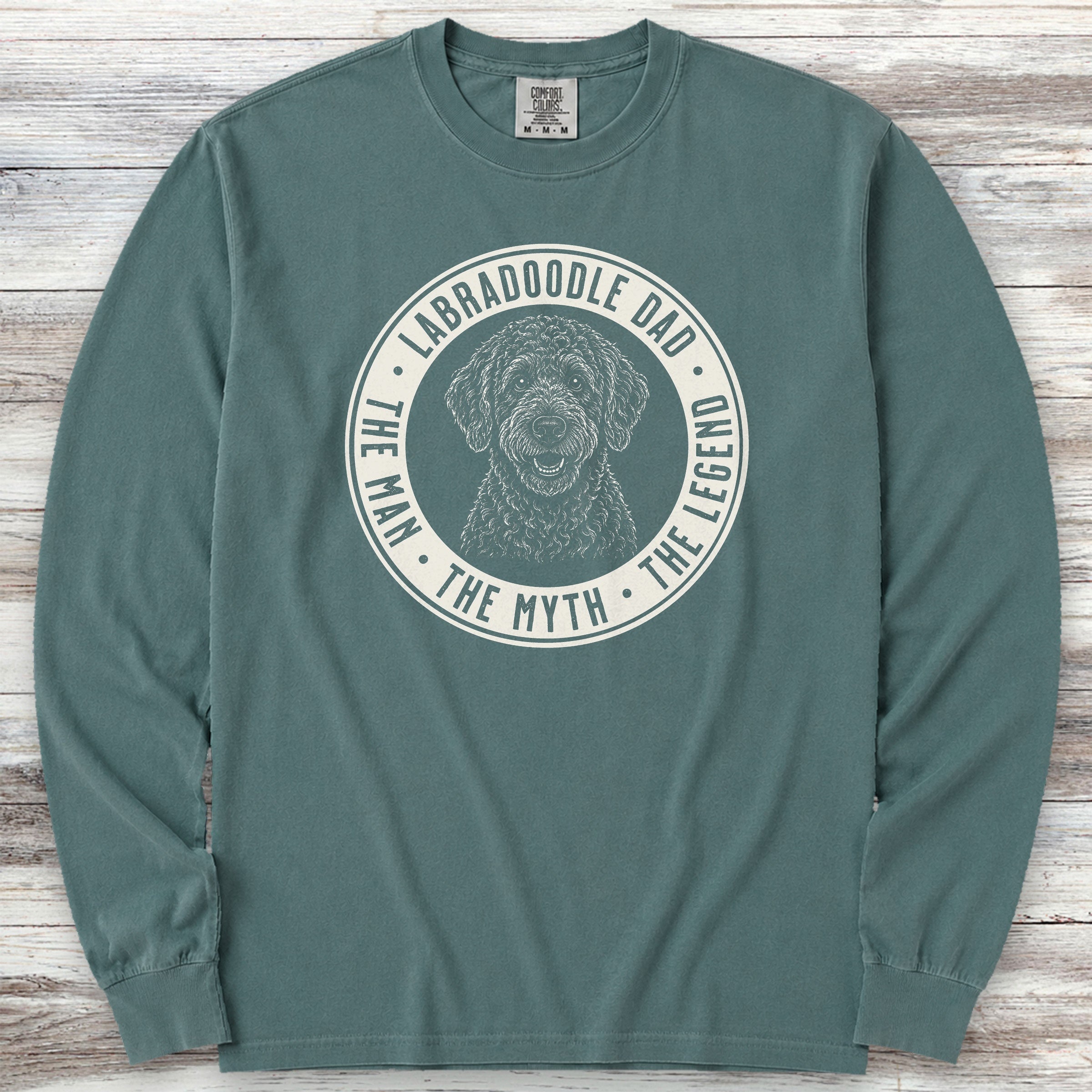 Labradoodle Dad Legend Long Sleeve Tee - Blue Spruce