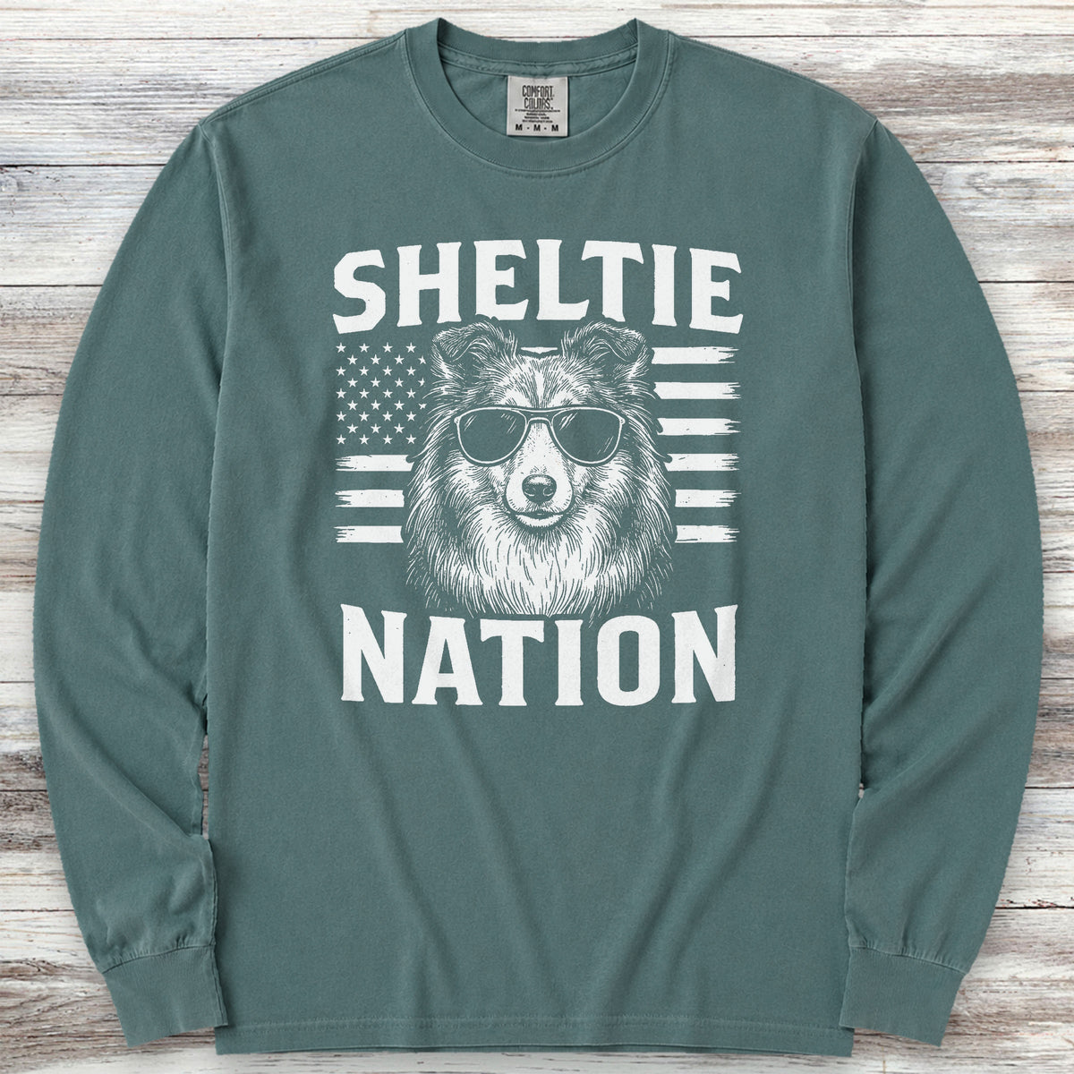 Shetland Sheepdog Nation Long Sleeve Tee - Blue Spruce