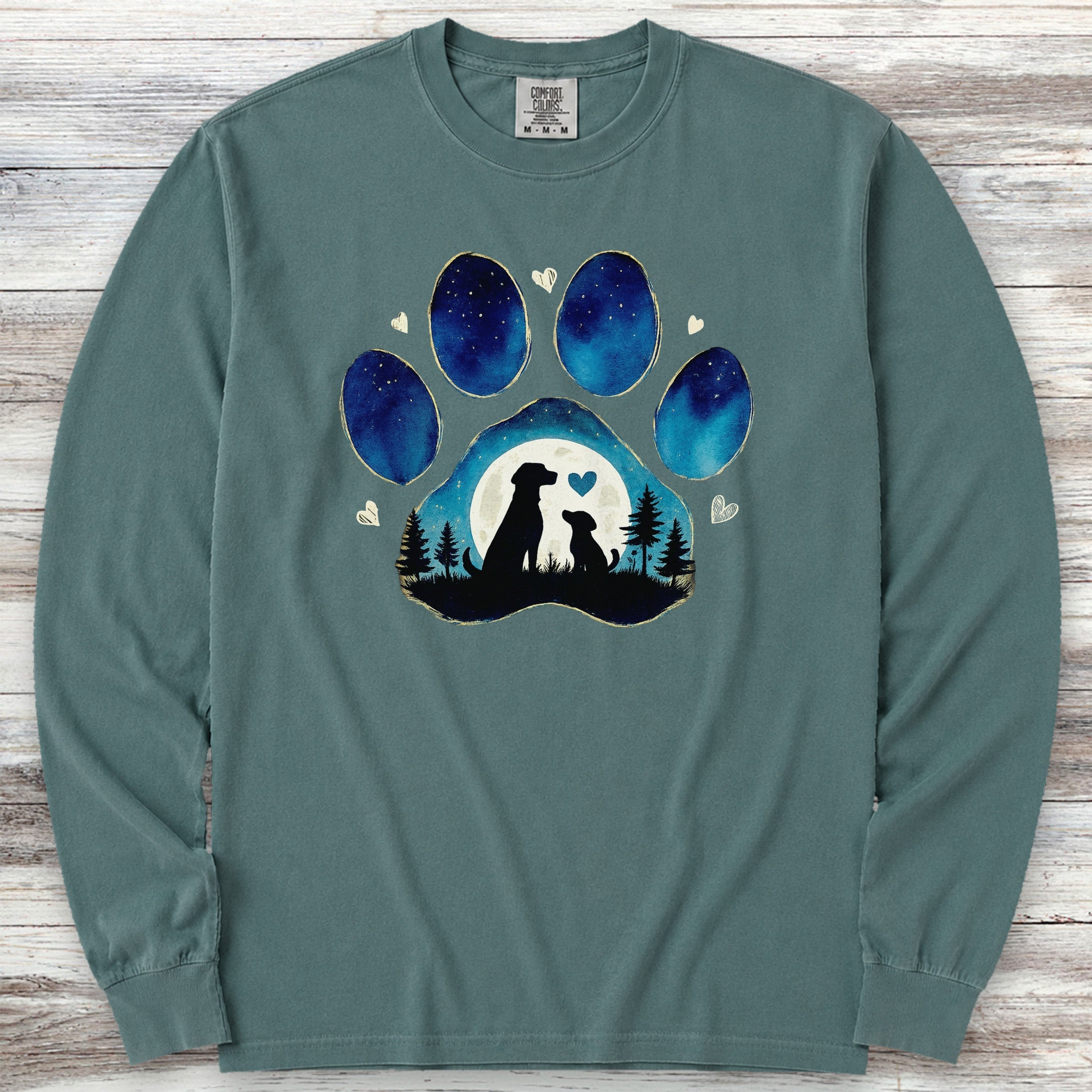 Love You to the Moon Long Sleeve Tee - Blue Spruce