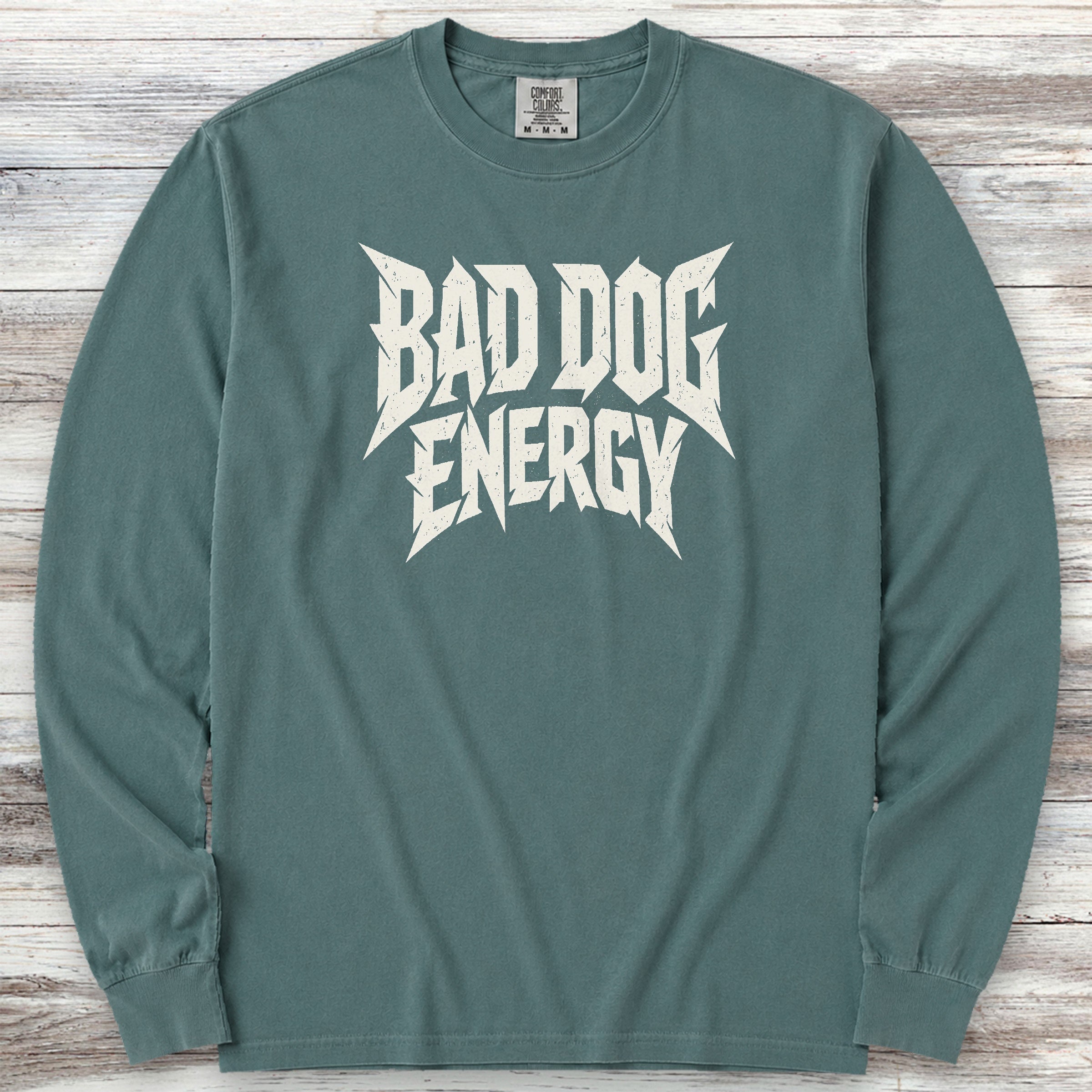 Bad Dog Energy Long Sleeve Tee - Blue Spruce