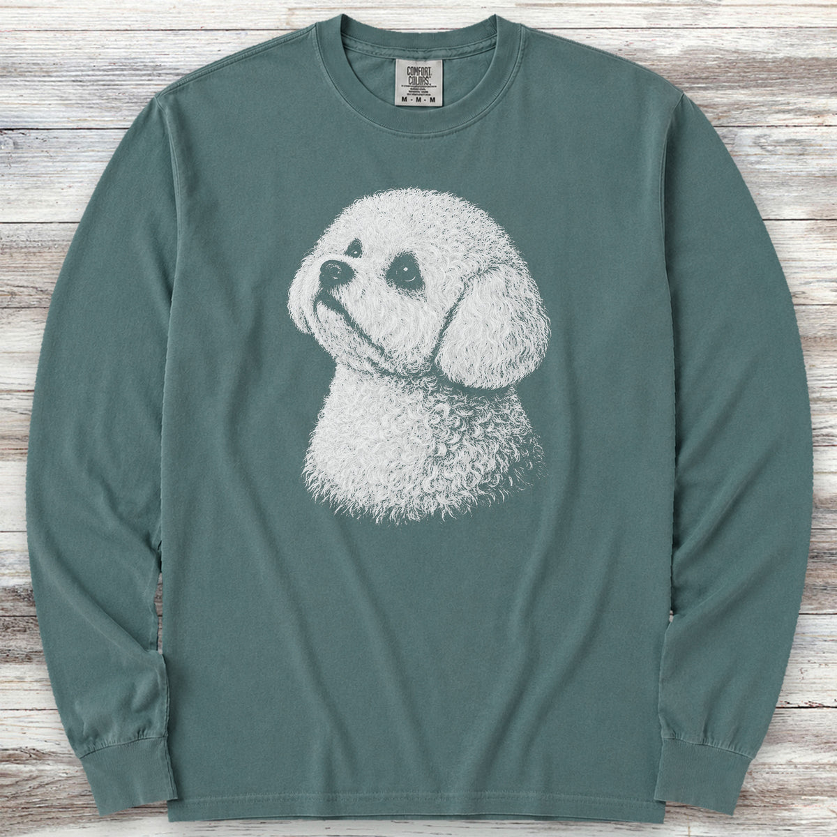 Bichon Frise Loyalty Long Sleeve Tee - Blue Spruce
