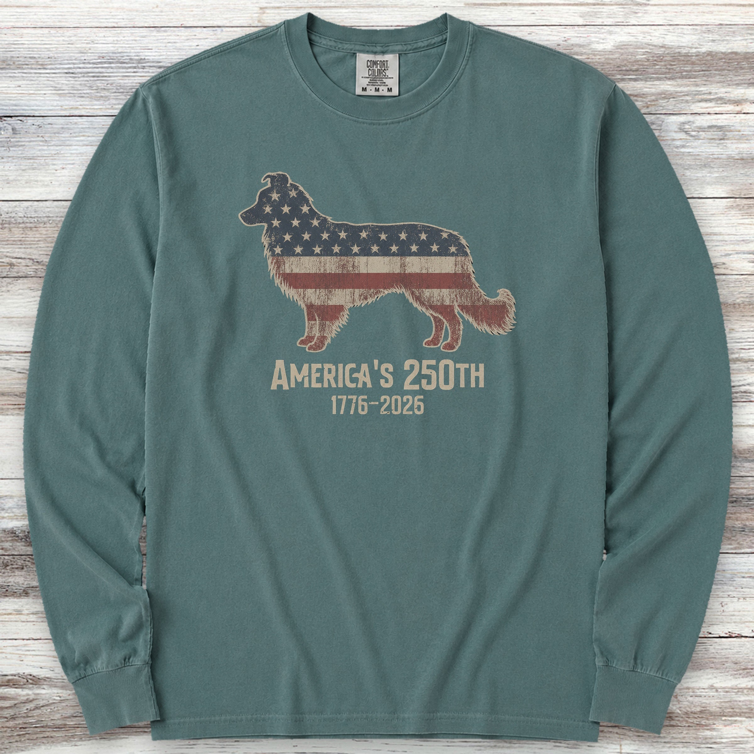 Border Collie 250 Long Sleeve Tee - Blue Spruce