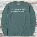 Therapy Dog Changed Life Long Sleeve Tee - Blue Spruce
