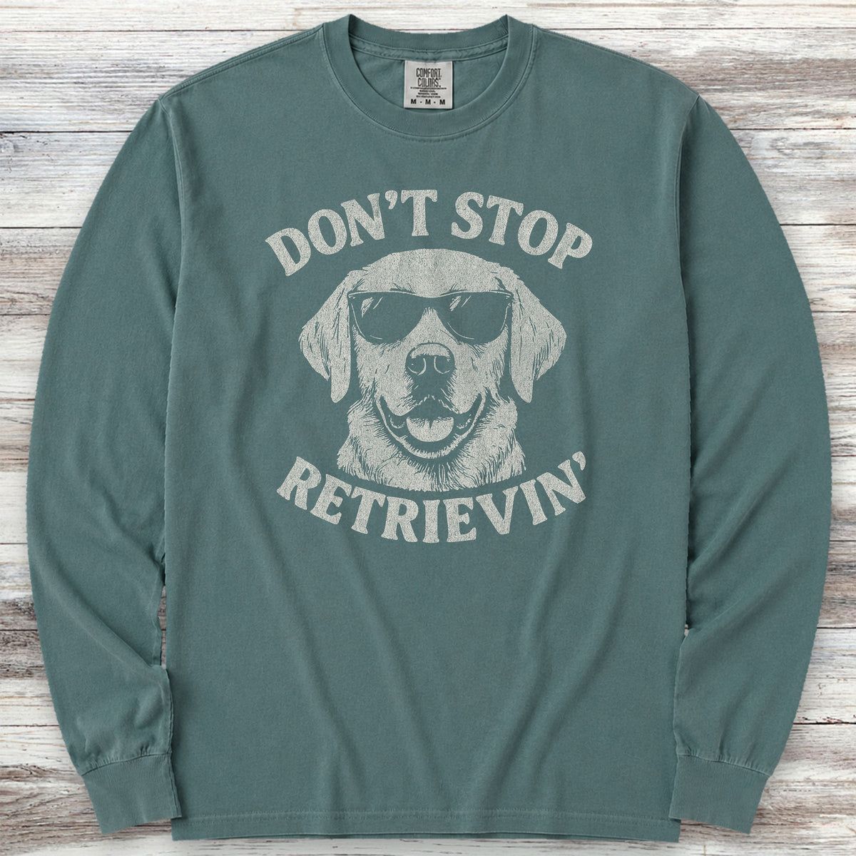 Labrador Retriever Don't Stop Long Sleeve Tee - Blue Spruce