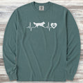 Border Collie Heartbeat Long Sleeve Tee - Blue Spruce