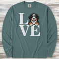 Bernese Mountain Dog Puppy Love Long Sleeve Tee - Blue Spruce