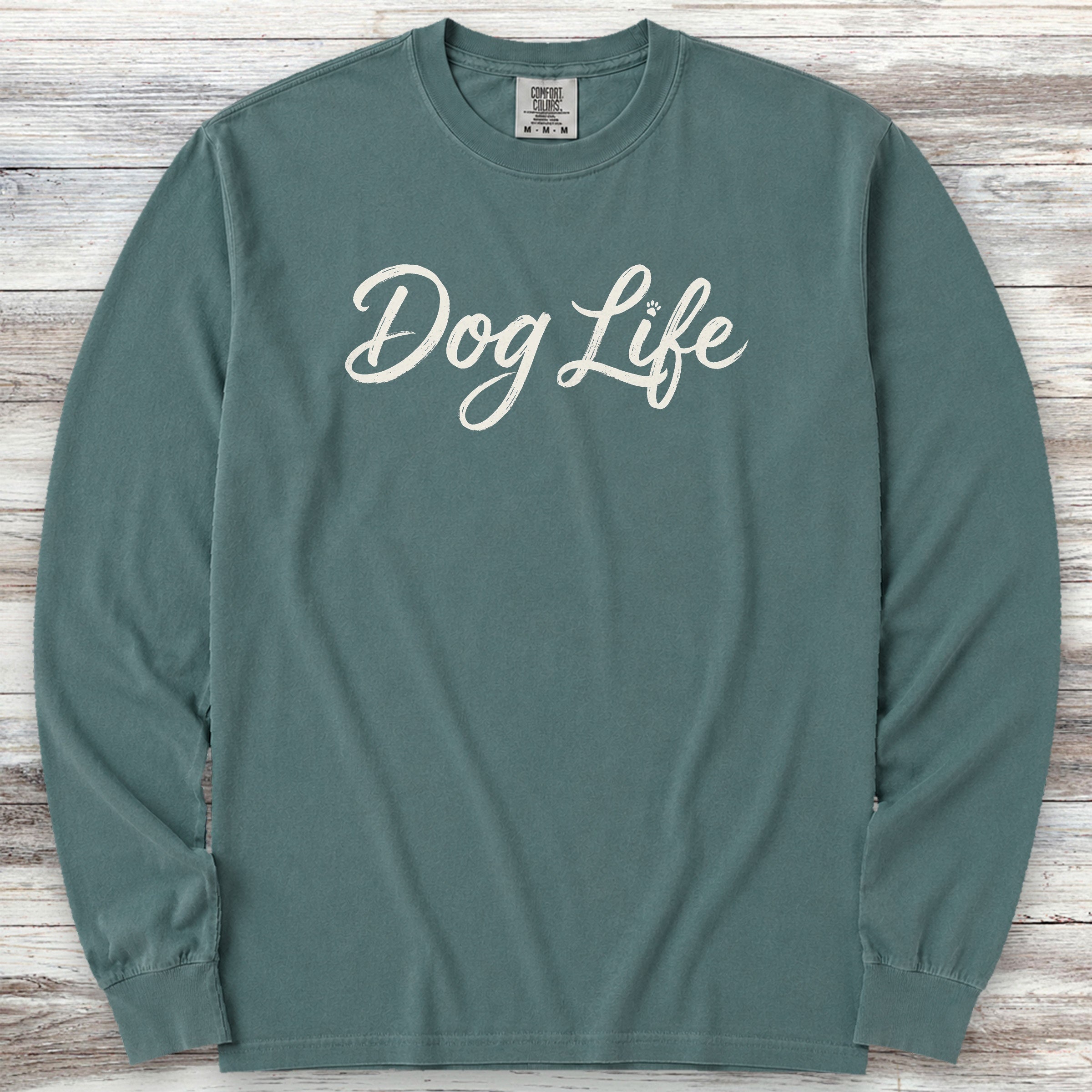 Dog Life Long Sleeve Tee - Blue Spruce