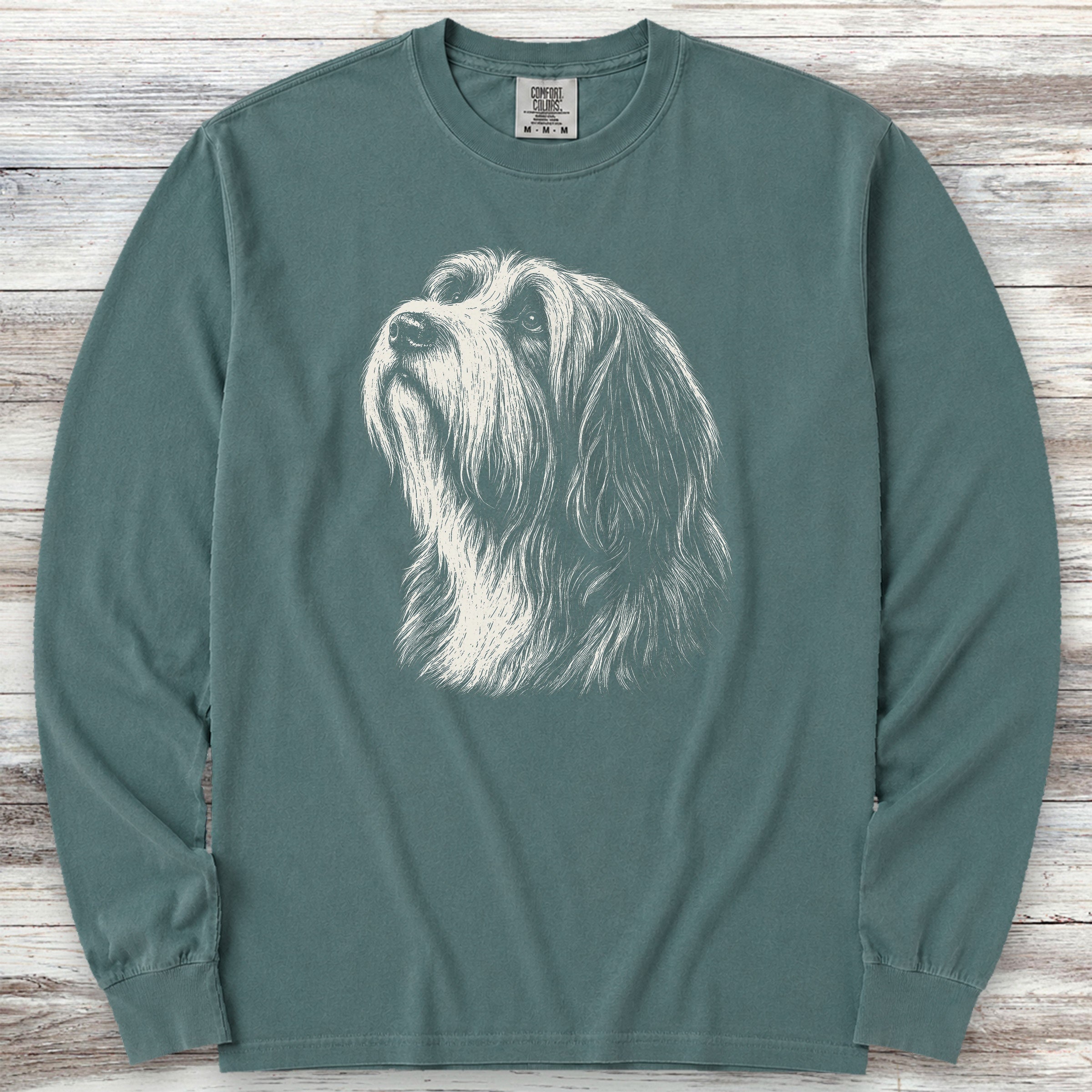 Bearded Collie Loyalty Long Sleeve Tee - Blue Spruce