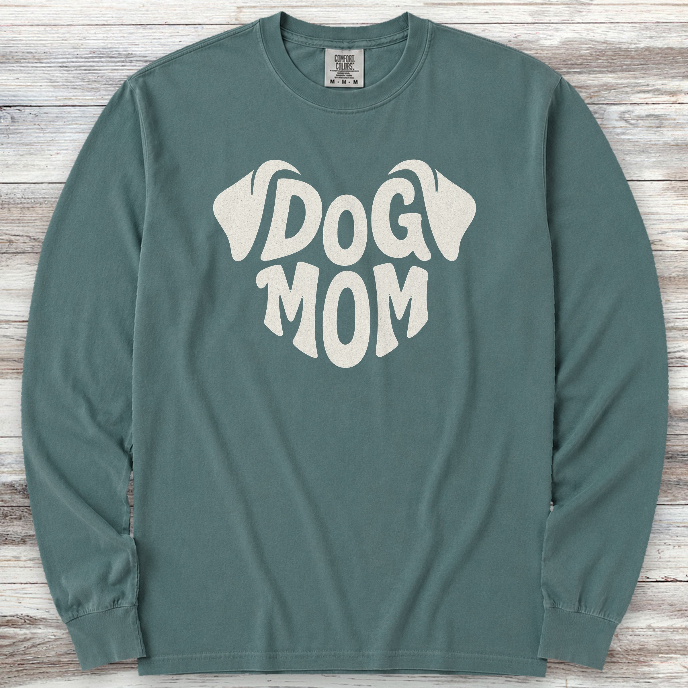 Dog Mom Ears Long Sleeve Tee - Blue Spruce