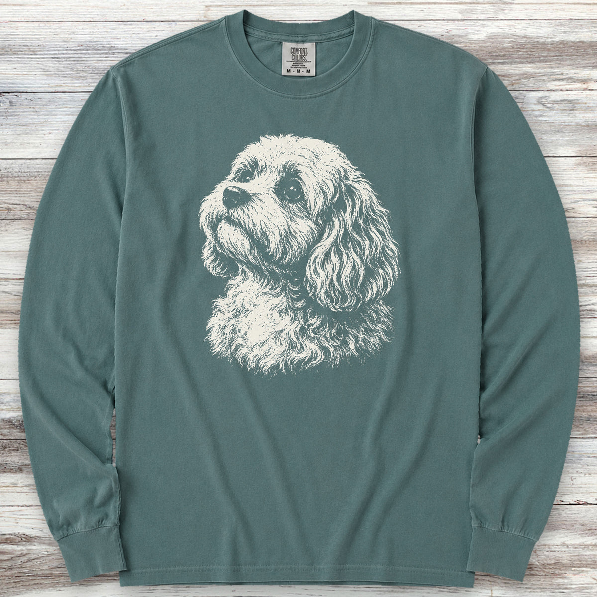 Cavapoo Loyalty Long Sleeve Tee - Blue Spruce
