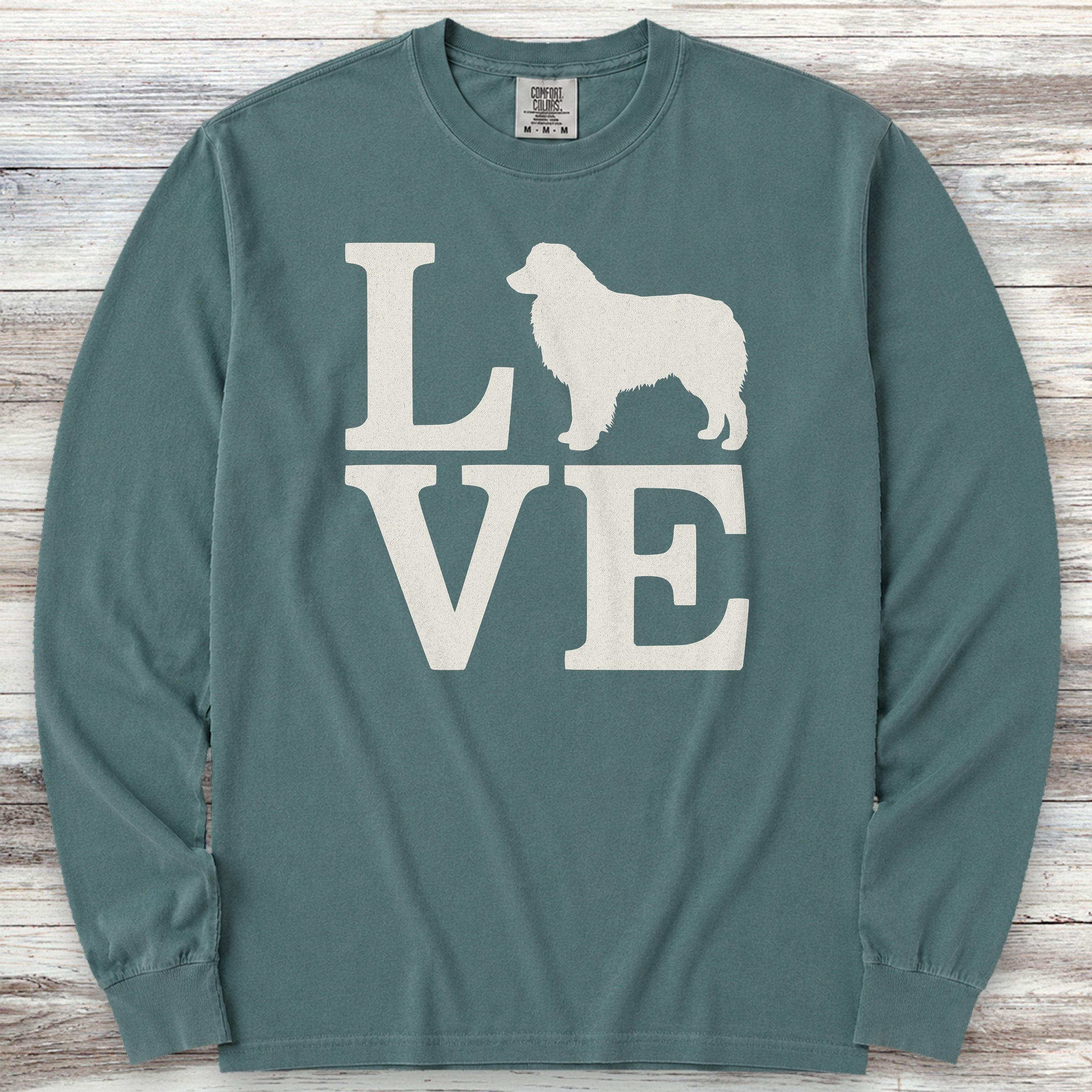 Australian Shepherd Love Long Sleeve Tee - Blue Spruce