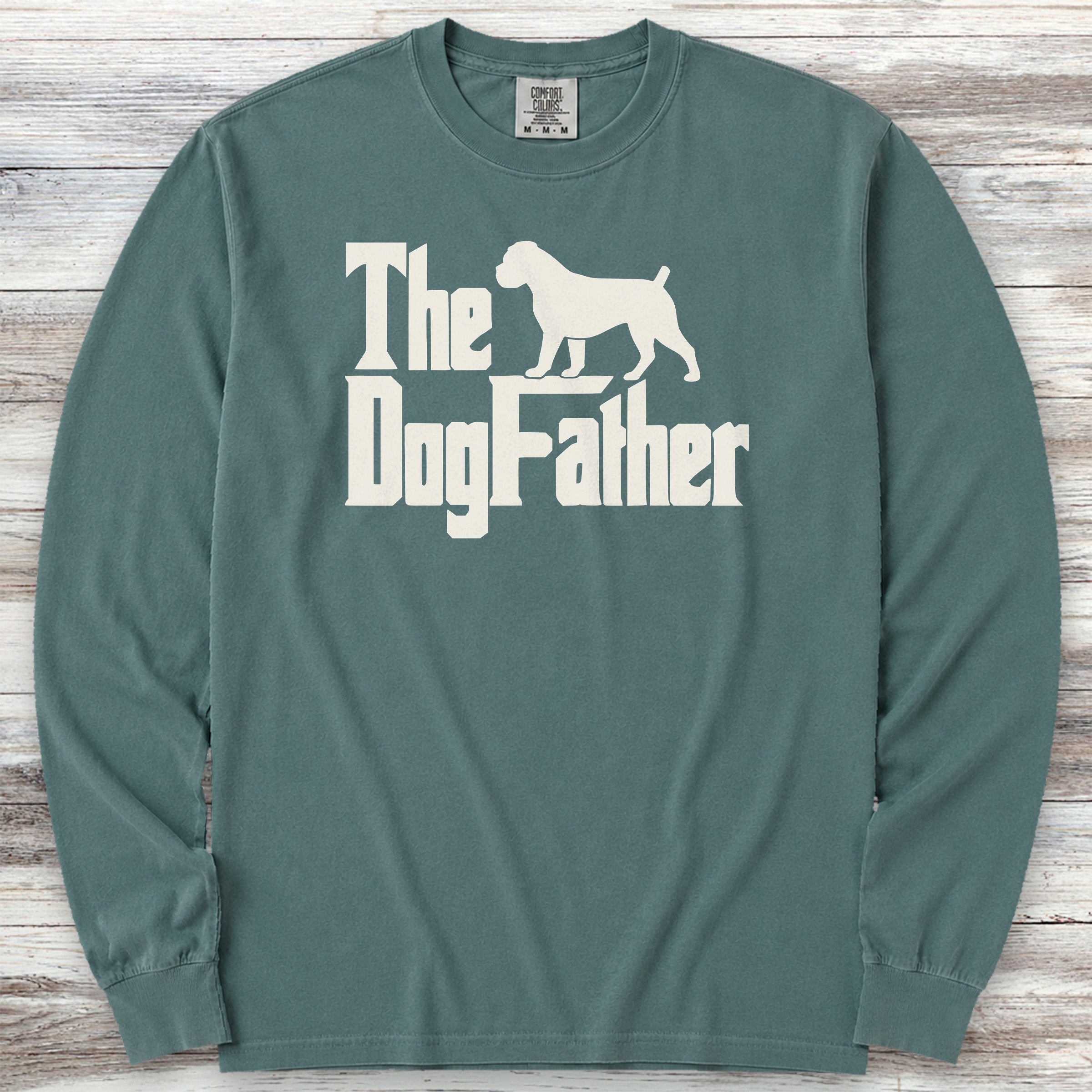 Boxer Dog Father Long Sleeve Tee - Blue Spruce