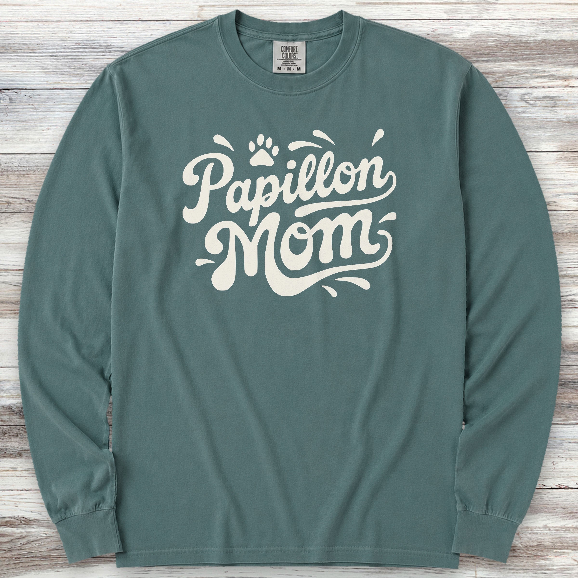 Papillon Groovy Mom Long Sleeve Tee - Blue Spruce
