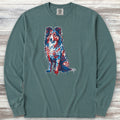 Shetland Sheepdog American Grafitti Long Sleeve Tee - Blue Spruce