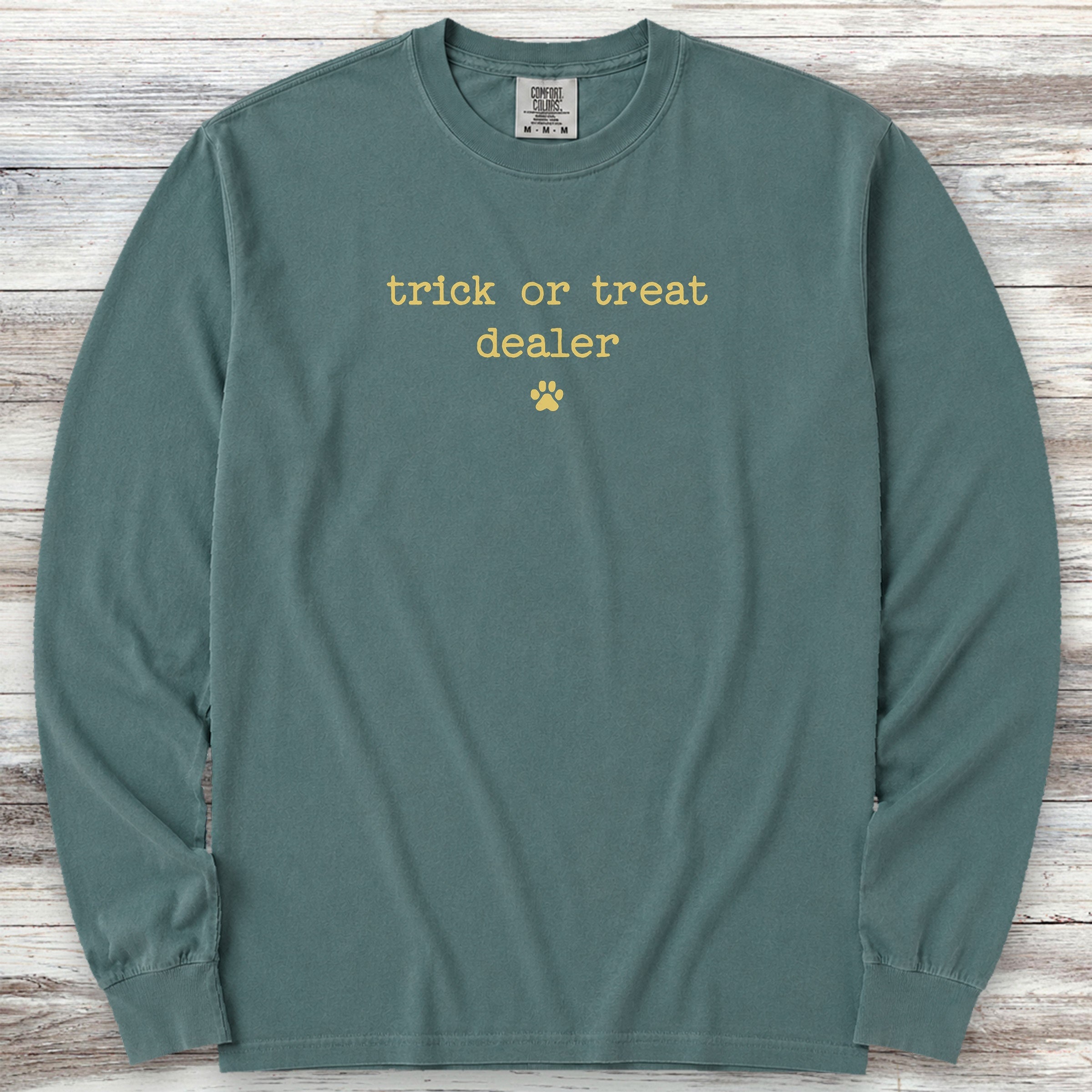Vintage Trick or Treat Dealer Long Sleeve Tee - Blue Spruce