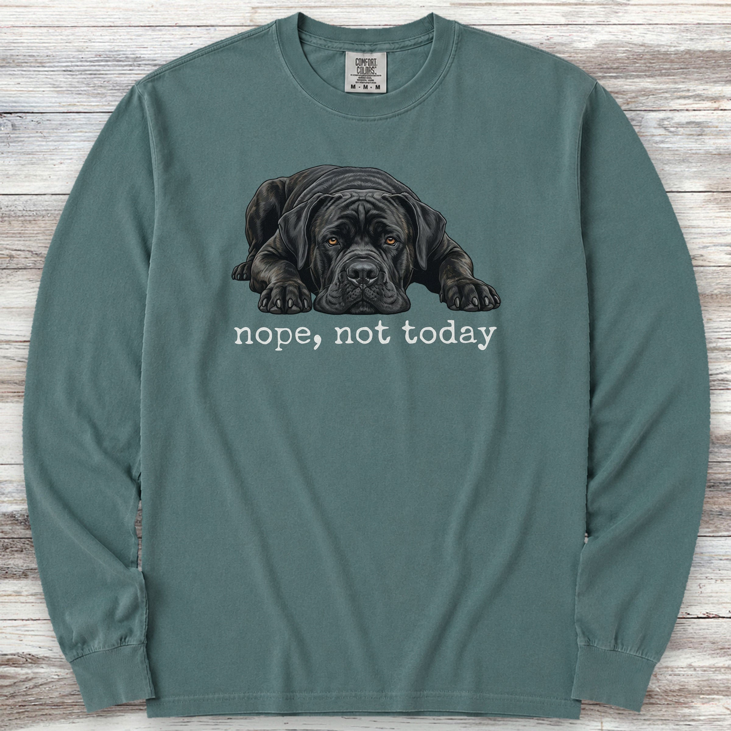 Cane Corso Nope Long Sleeve Tee - Blue Spruce