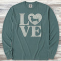 Dachshund Heart Long Sleeve Tee - Blue Spruce
