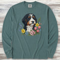 Bernedoodle Spring Portrait Long Sleeve Tee - Blue Spruce
