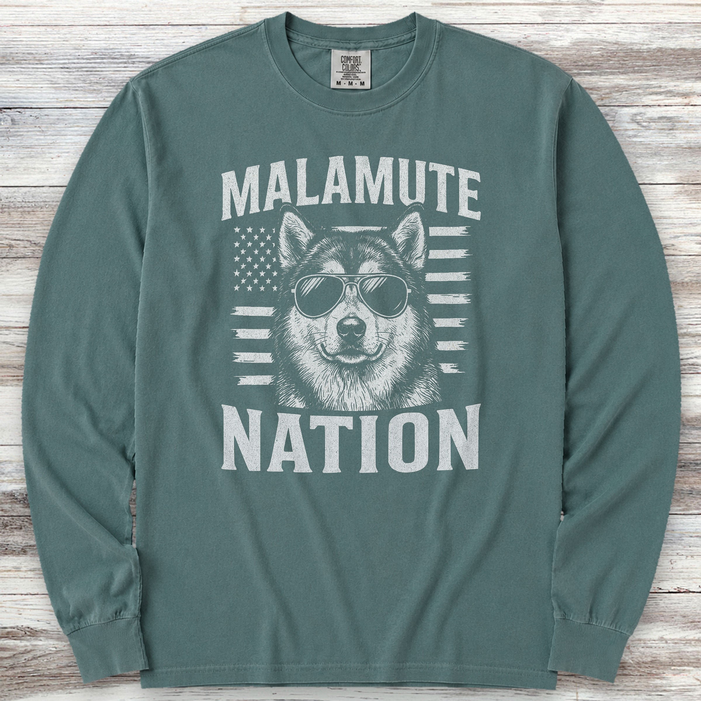 Malamute Nation Long Sleeve Tee - Blue Spruce