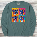 Boxer Pop Art Long Sleeve Tee - Blue Spruce