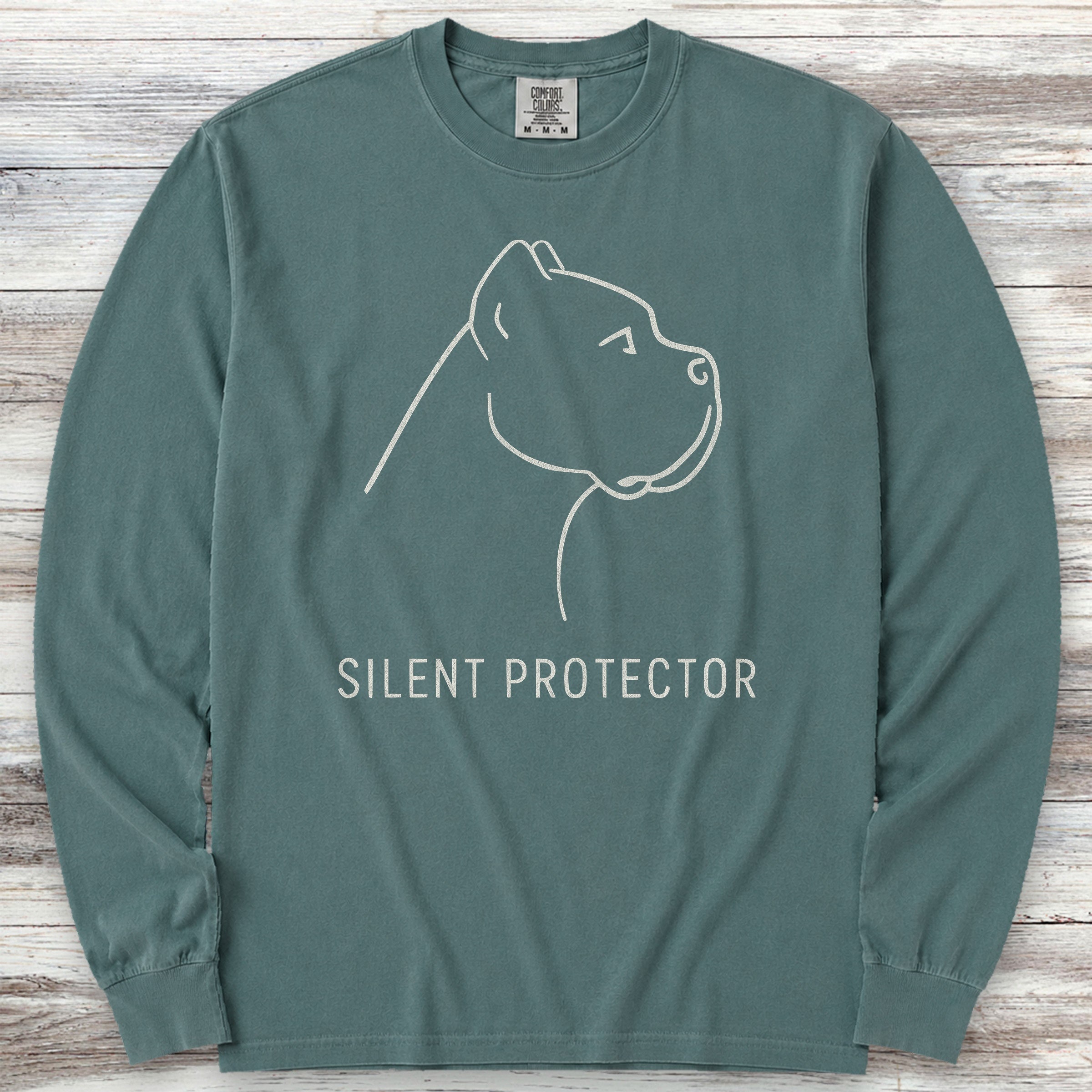 Cane Corso Silent Protector Long Sleeve Tee - Blue Spruce