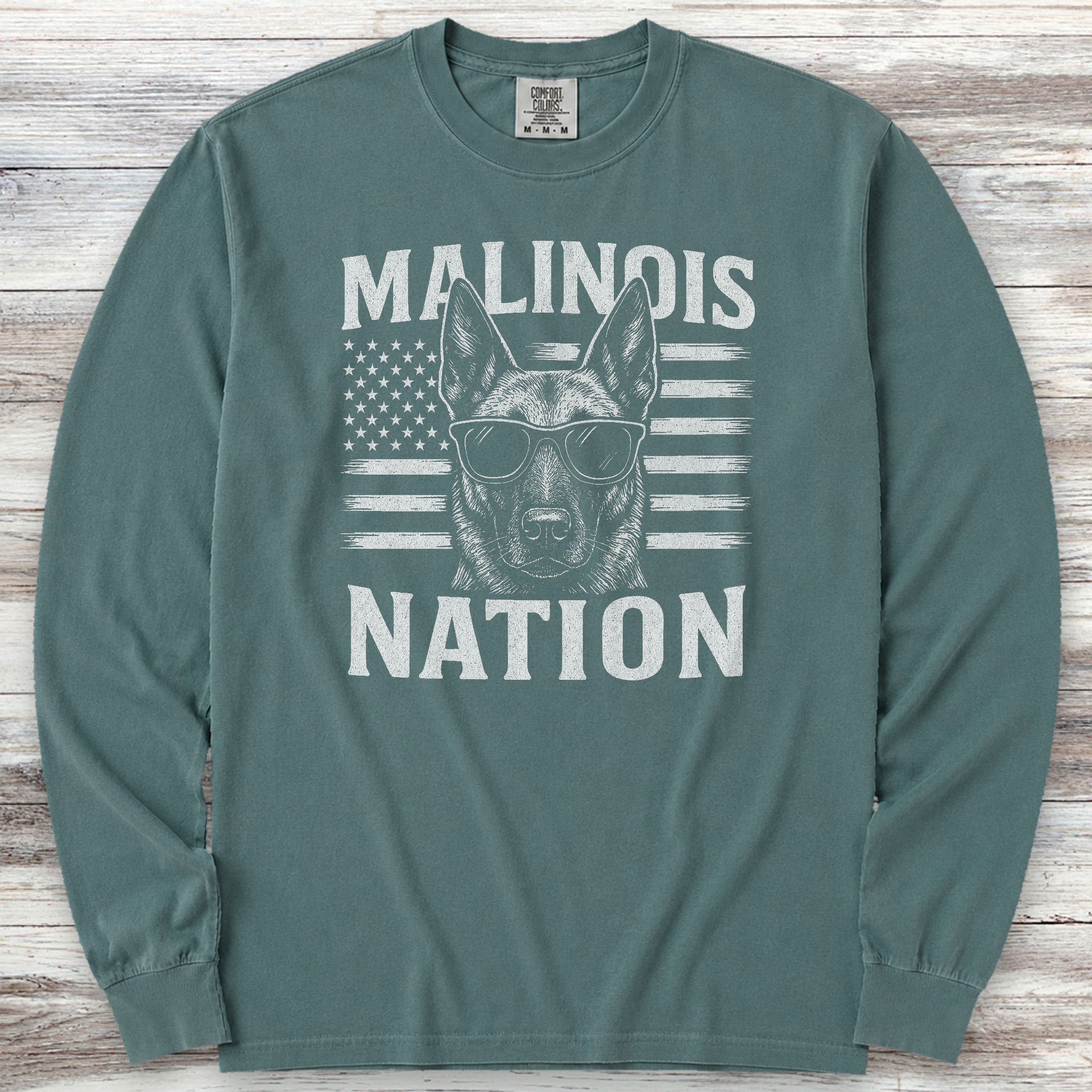 Belgian Malinois Nation Long Sleeve Tee - Blue Spruce