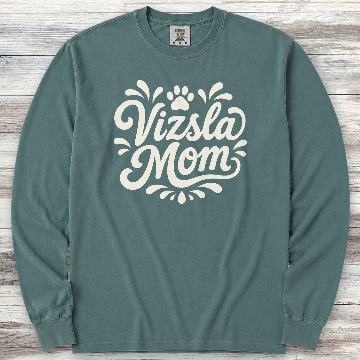 Vizsla Groovy Mom Long Sleeve Tee - Blue Spruce