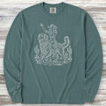 Golden Retriever Cowgirl Long Sleeve Tee - Blue Spruce