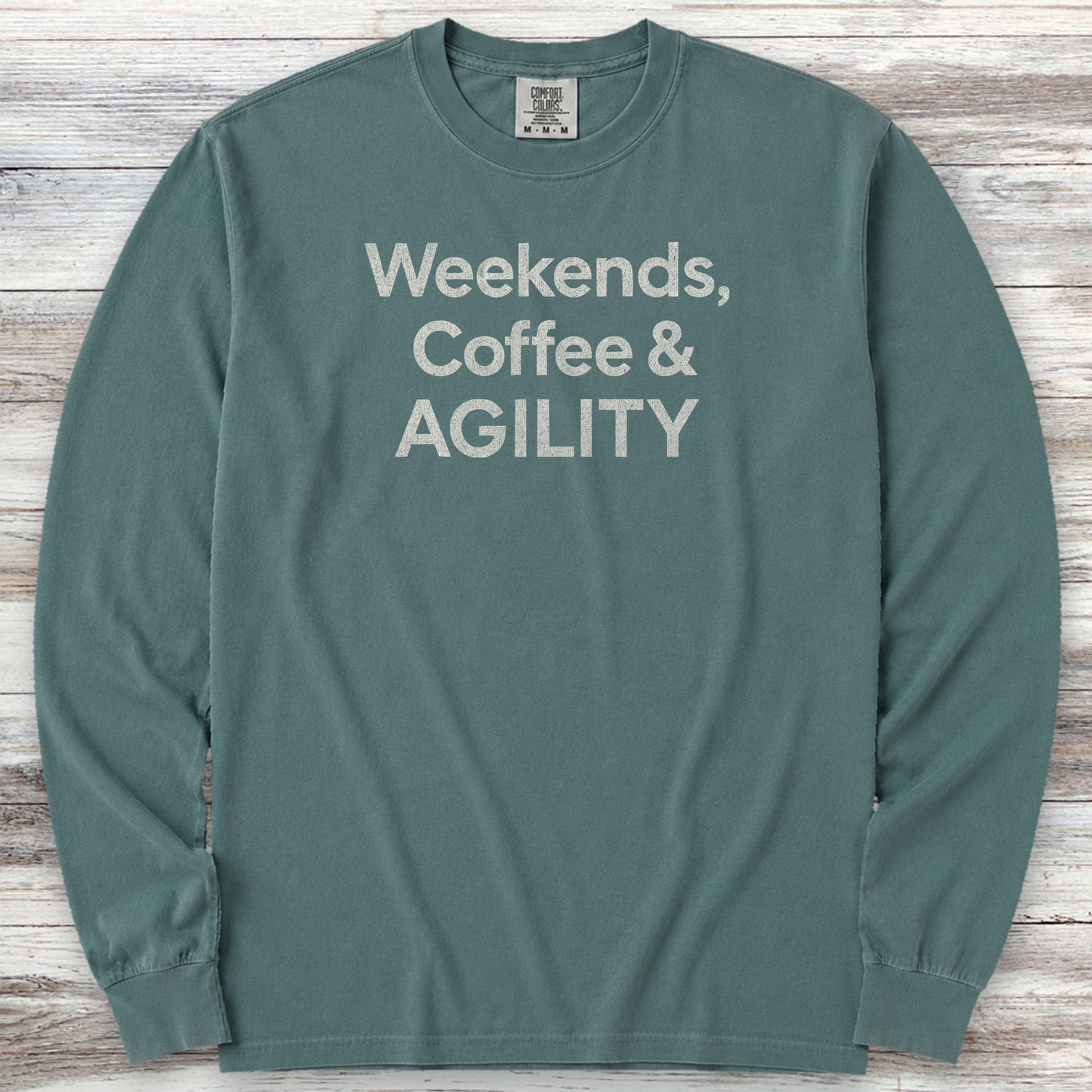 Weekends Coffee Agility Long Sleeve Tee - Blue Spruce