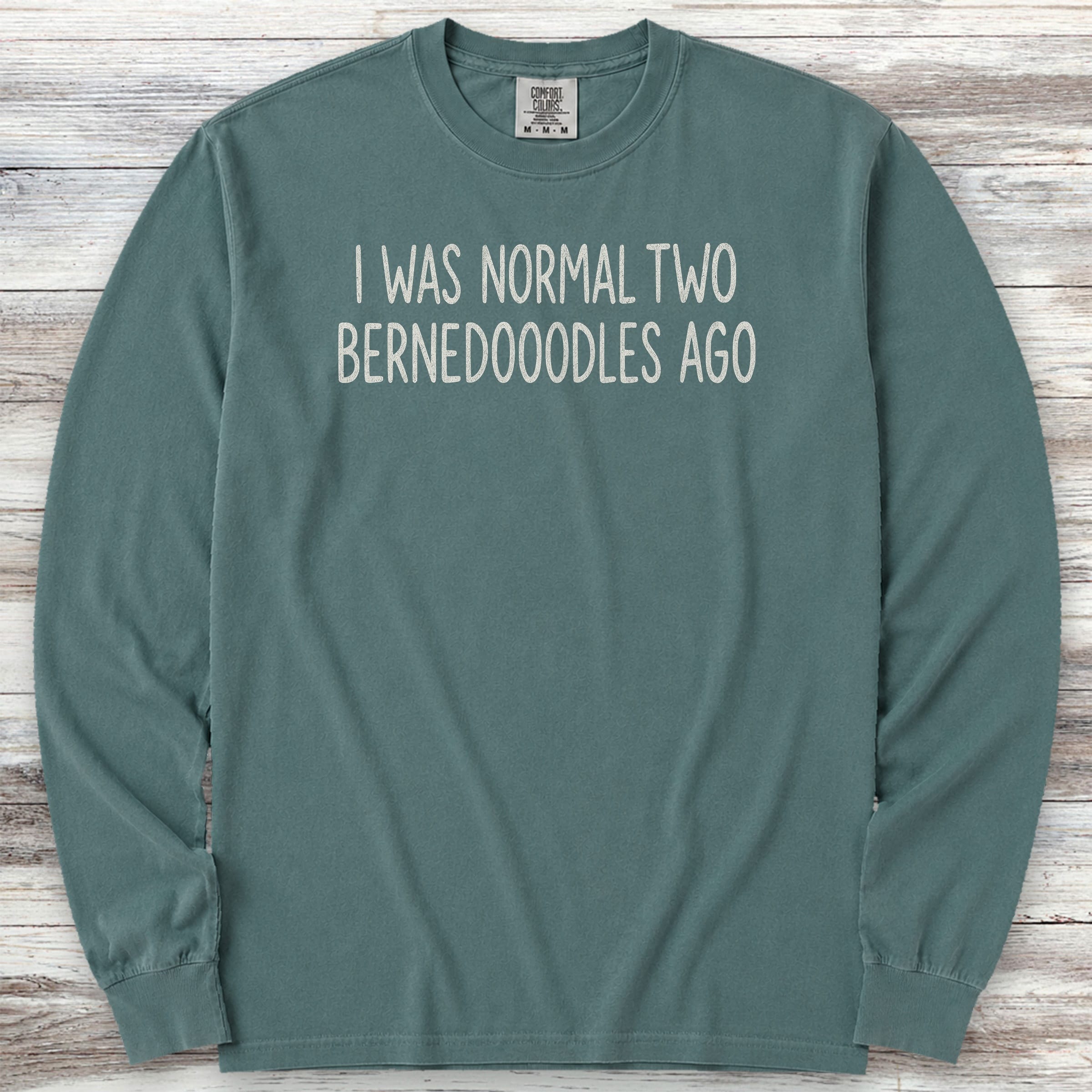 Bernedoodle Normal Long Sleeve Tee - Blue Spruce