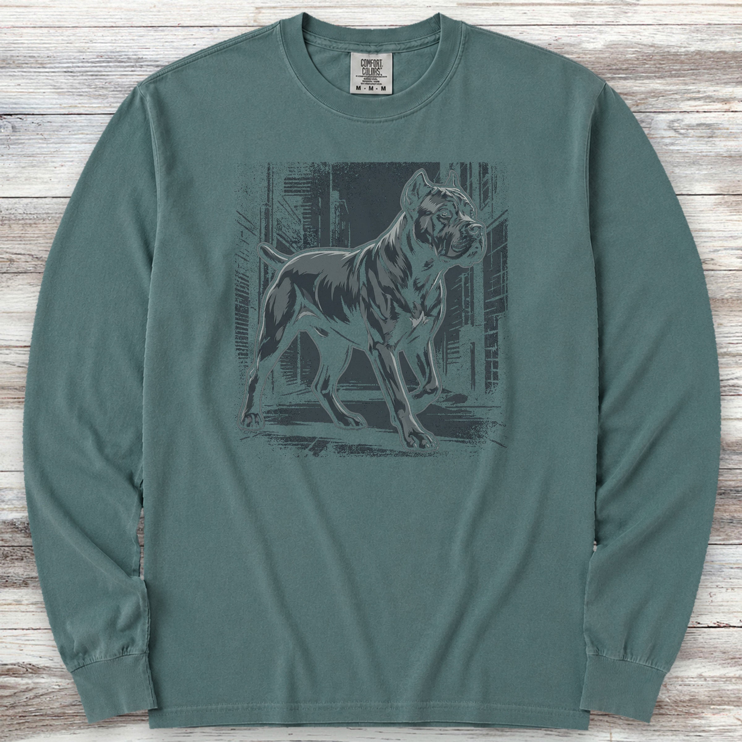 Cane Corso Street Long Sleeve Tee - Blue Spruce
