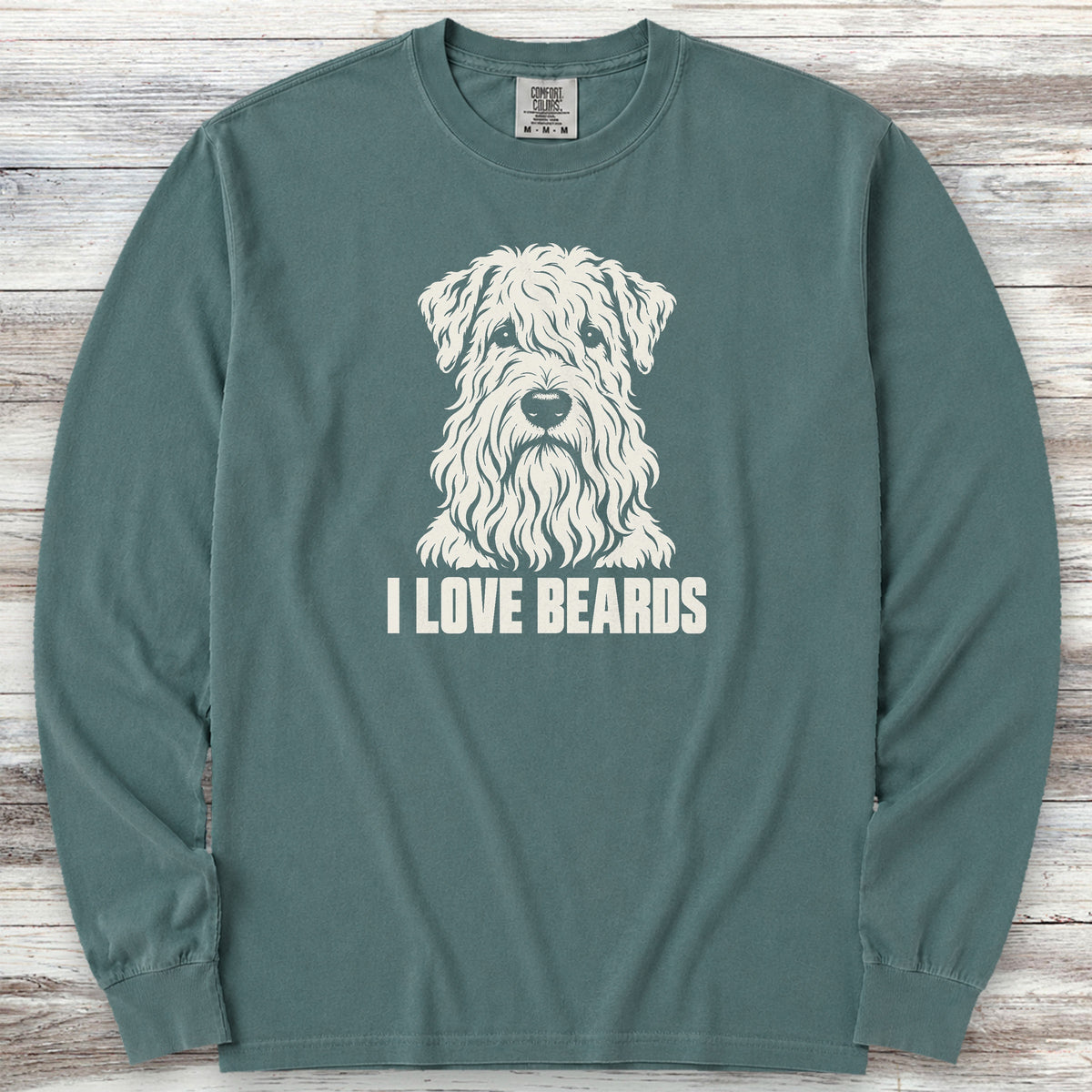 Wheaten I Love Beards Long Sleeve Tee - Blue Spruce
